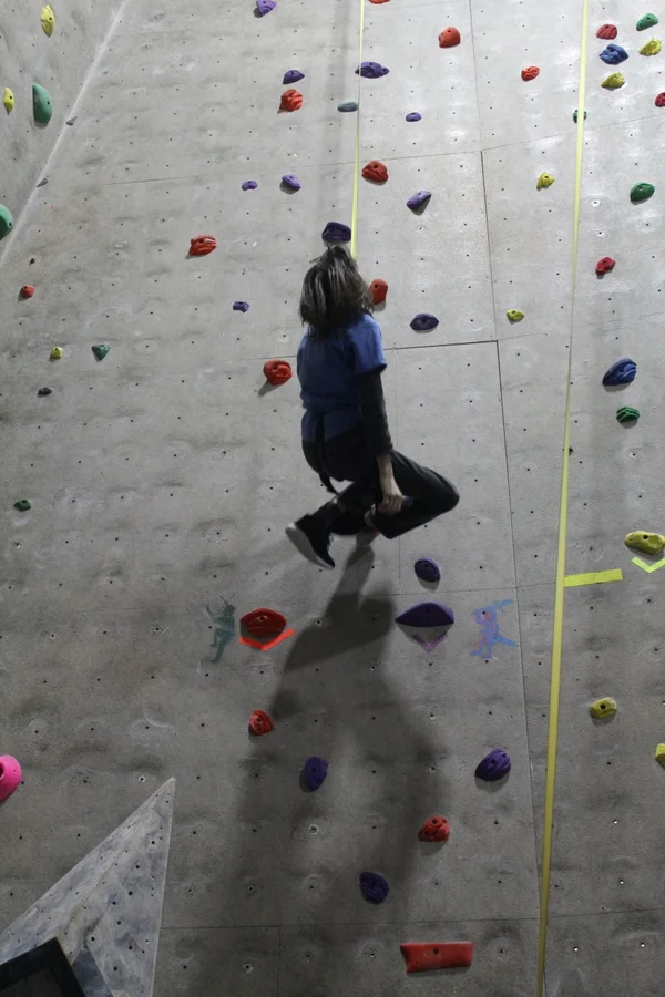 (ticked off ... like when he pretends to pass out when descending on the auto-belay at the gym. sigh).