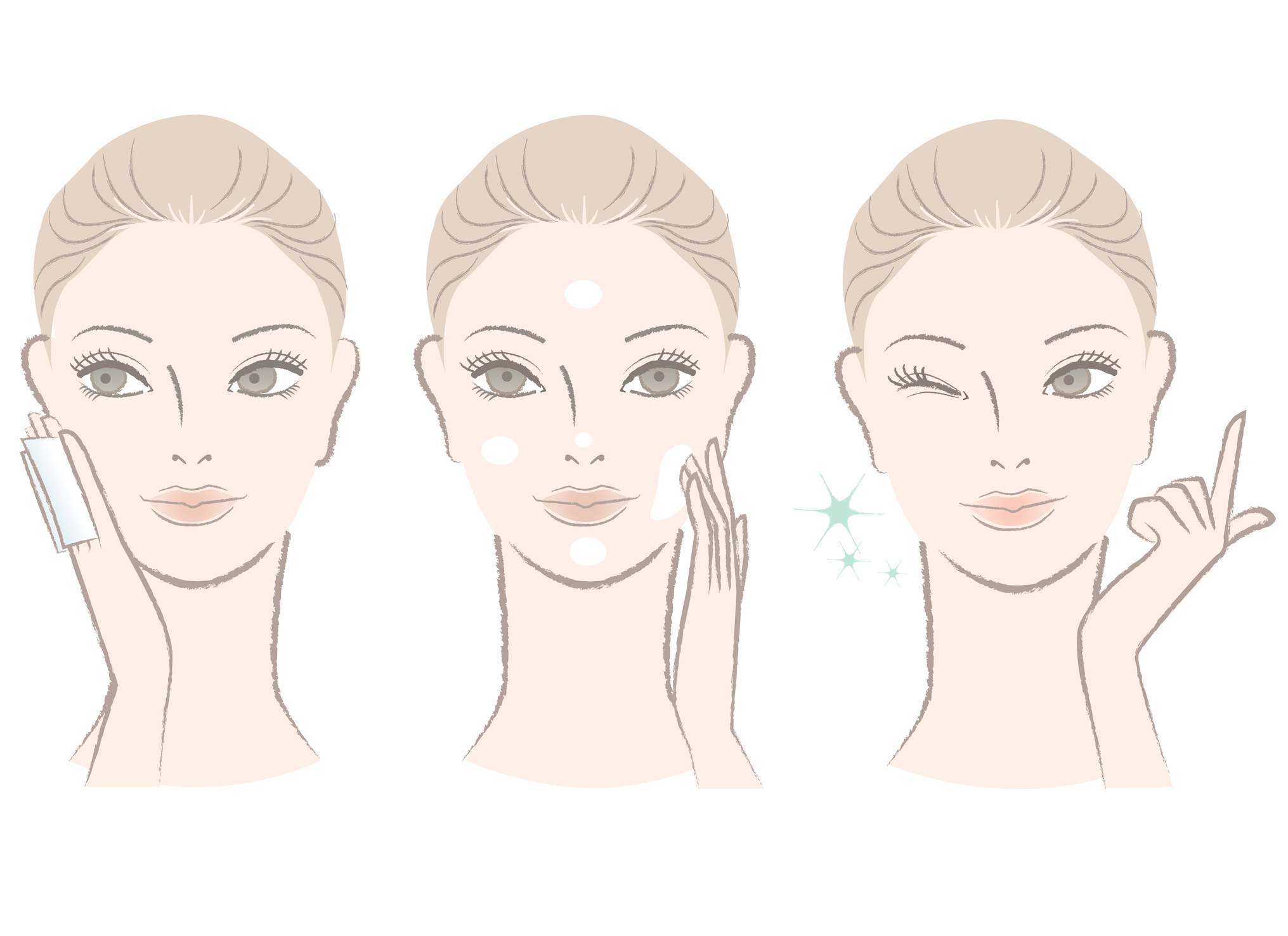 Clean face, gentle strokes, not too little, not too much, and tap. Image c/o dreamstime.com