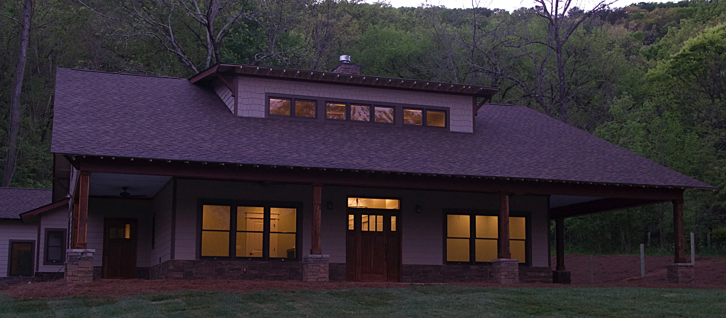 Sunset view of new build in historic St. Elmo.