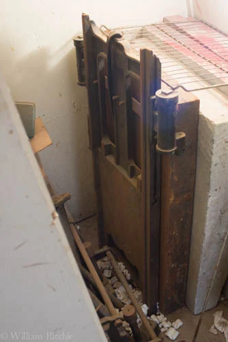 Bed of etching press in storage, this will be the next project.