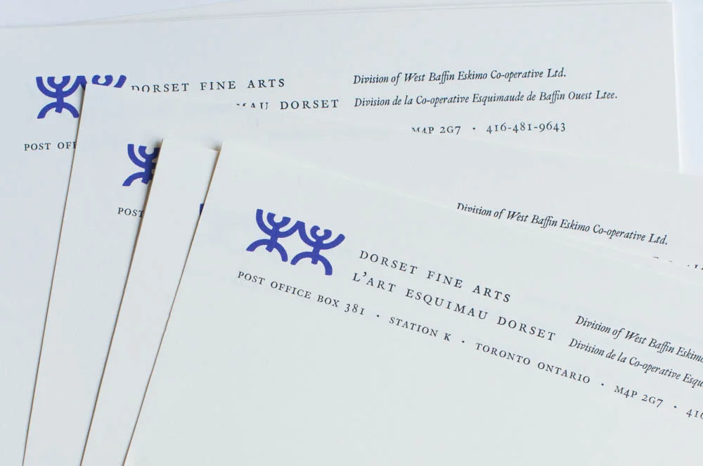 Blue letterhead for Dorset Fine Arts