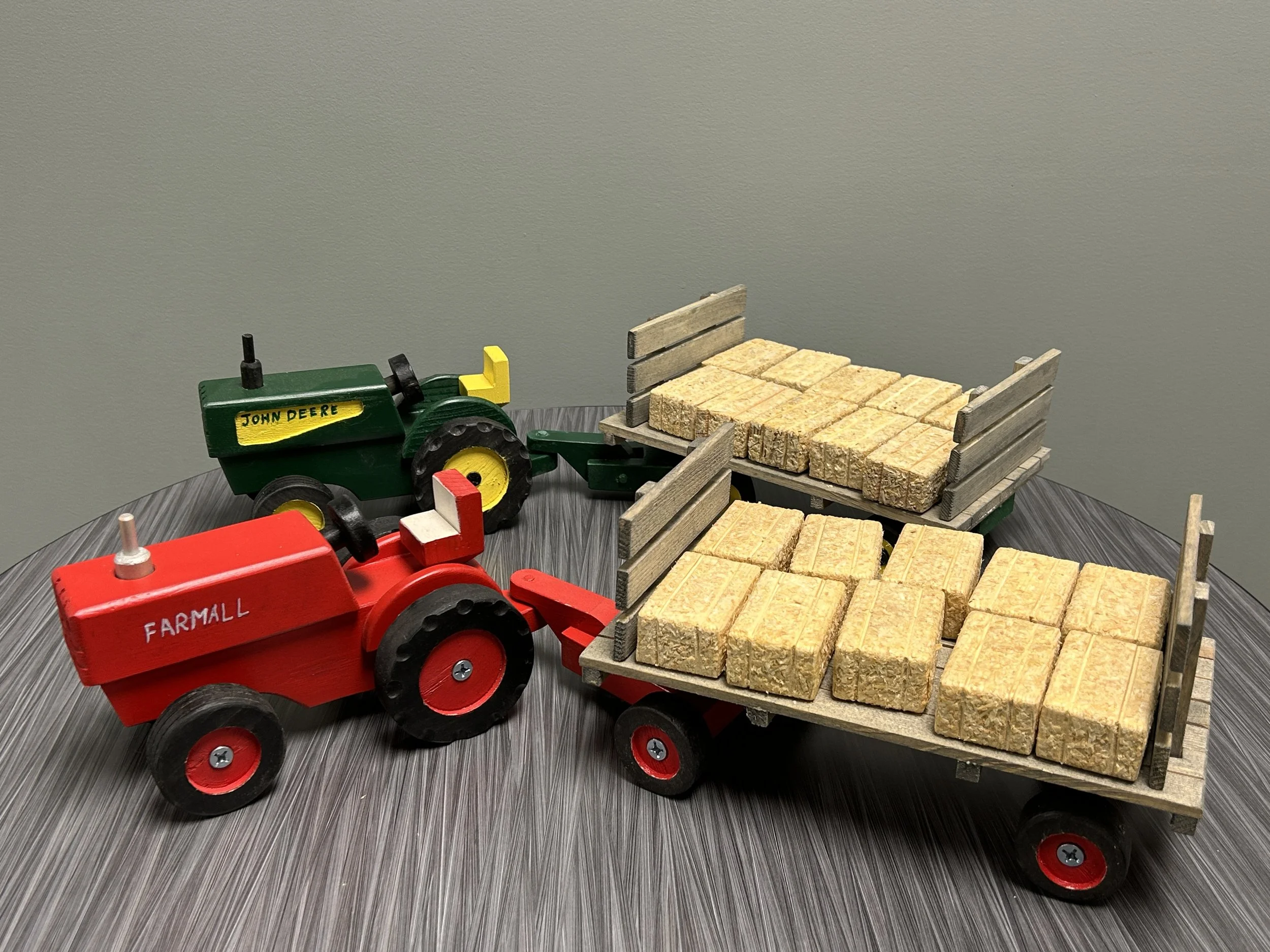 Handmade and Painted Toy Tractors