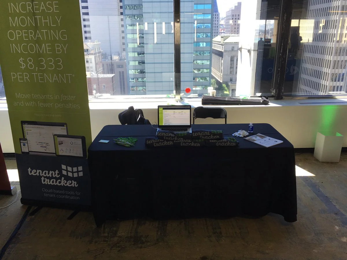 Tenant Tracker's booth at CRE//Tech in San Francisco, CA.