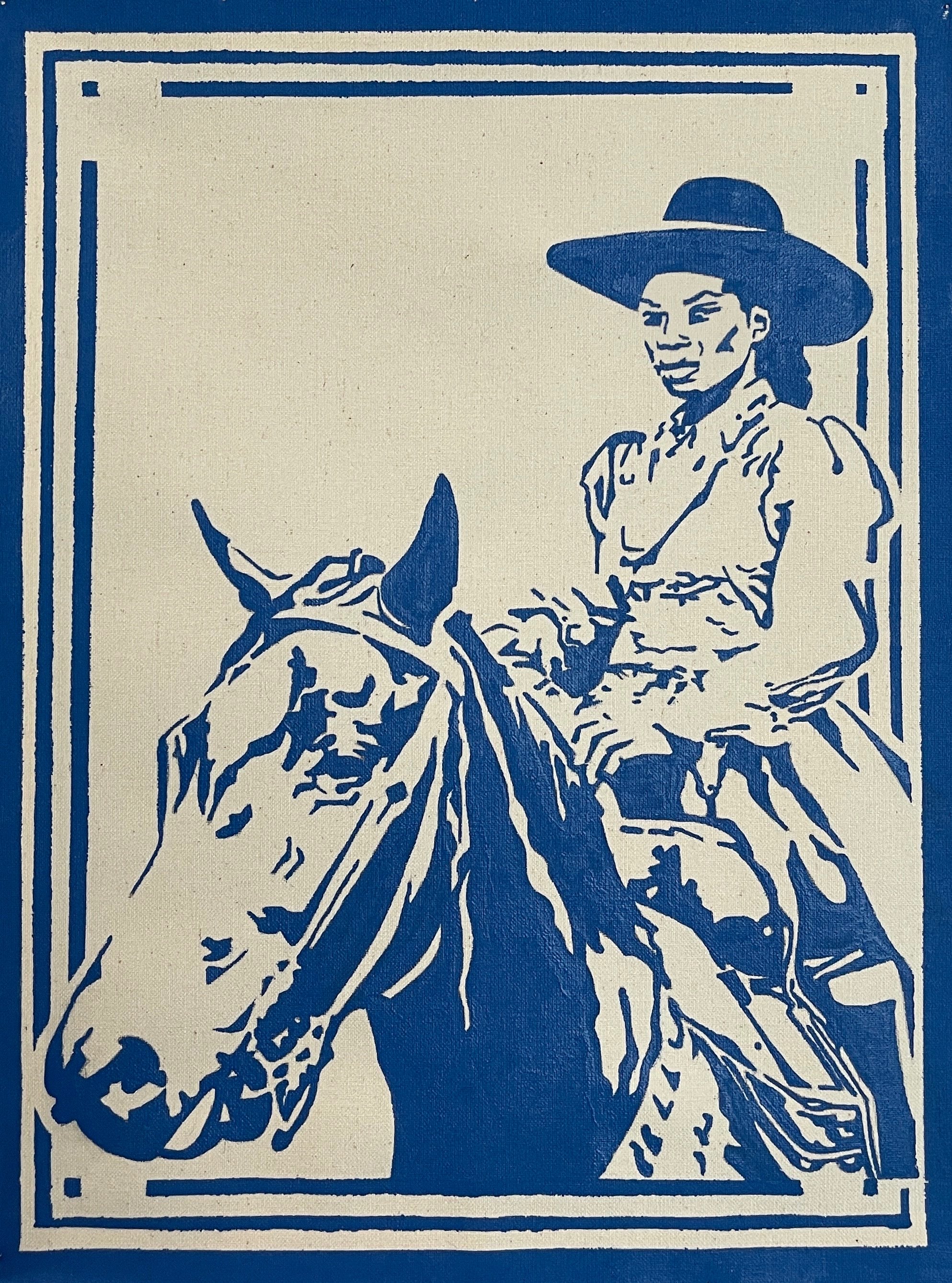 TITLE: Dove SERIES: Matchbox Cowgirls YEAR: 2025 MEDIUM: Acrylic on Canvas SIZE: 9 x 12 inches FRAMED: 16 x 13 inches SIGNED: On Verso (On Back) SHIPS FREE: Continental US Only