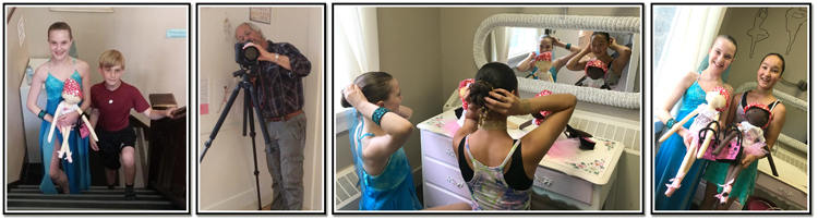 Sophia & Josephine watching dancers during recordings for the Love To Dance Video Library.