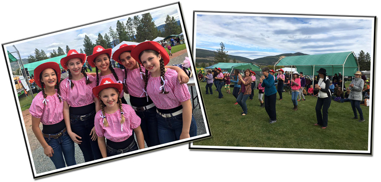 Left: 2016 Love-To-Dance Troupe. Right: Audience Participation to Achy Breaky Heart.