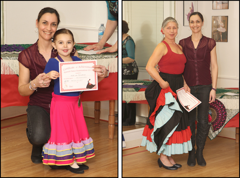 Vanessa van Rensburg with "youngest" student: Kate van Rensburg and "bravest" student: Barb Scapinello.