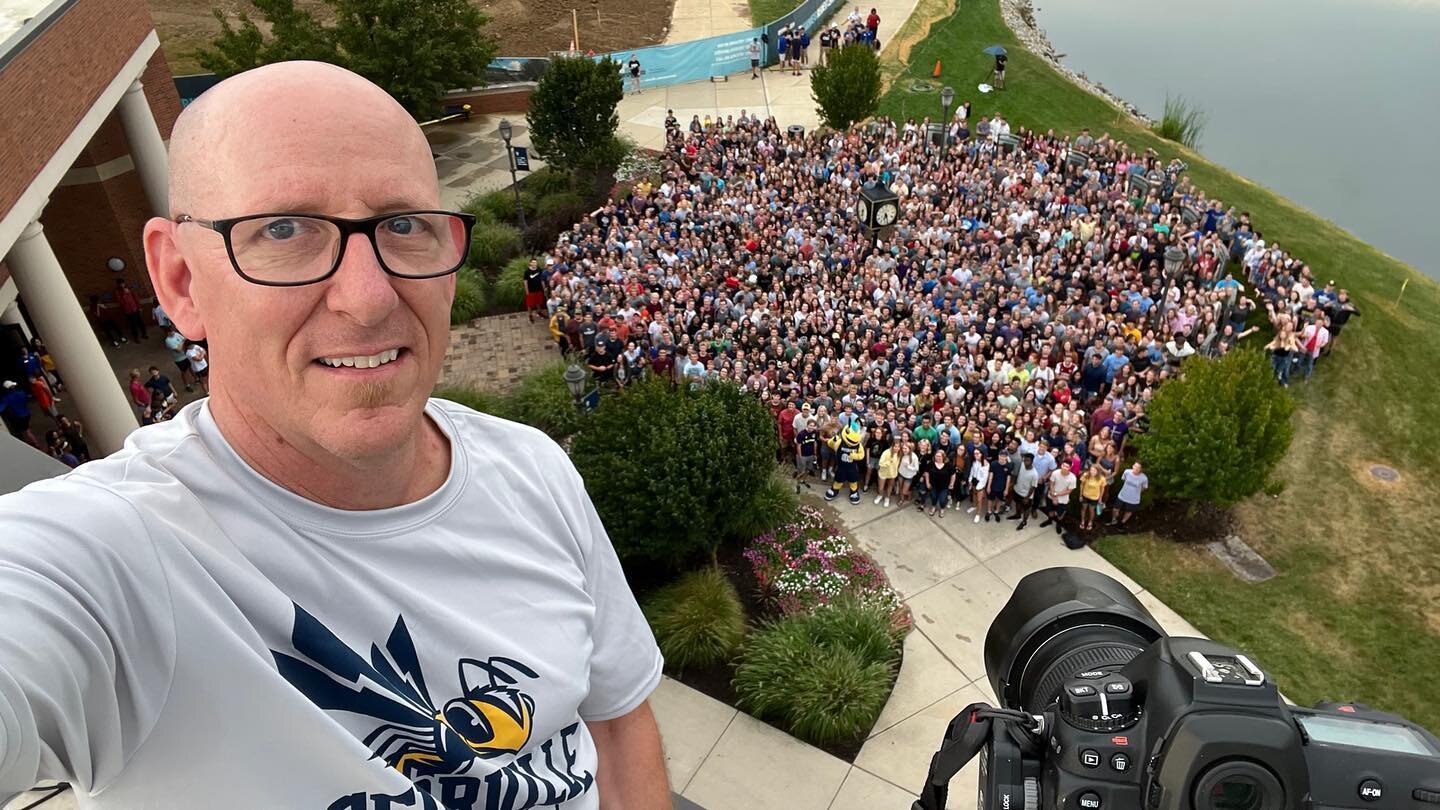 The @cedarville @sgaville tradition continues. We delayed the freshman group photo an hour because of the weather, the light was so much better also!