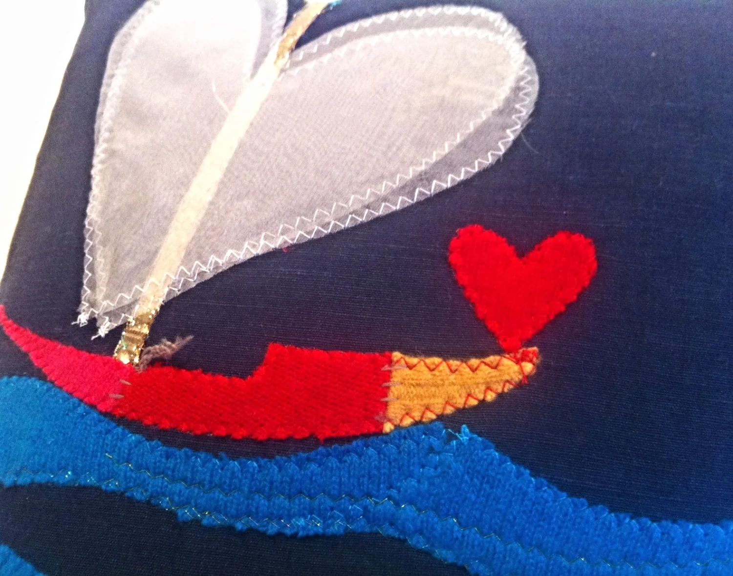 Spinnaker Heart Pillow detail