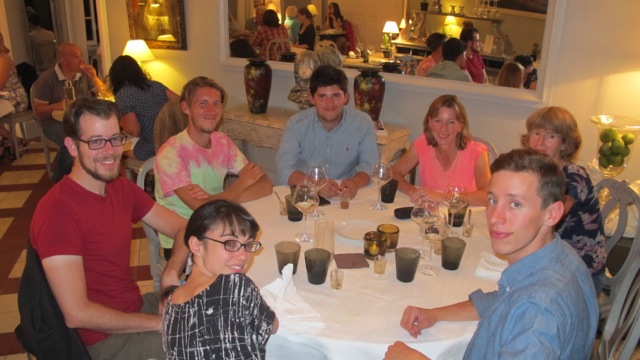 Group dinner at Chateau de Mazan at the end of Day One