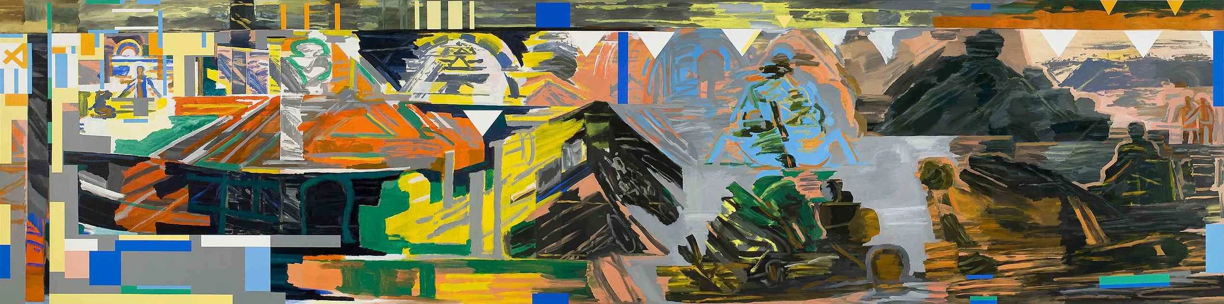      flotilla   acrylic on canvas  48 x 192 inches  2008-09 