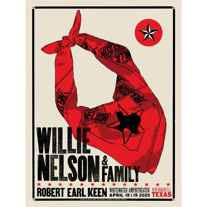 Willie Nelson & Family04/18-19/25Poster Artist Proof — swing from
