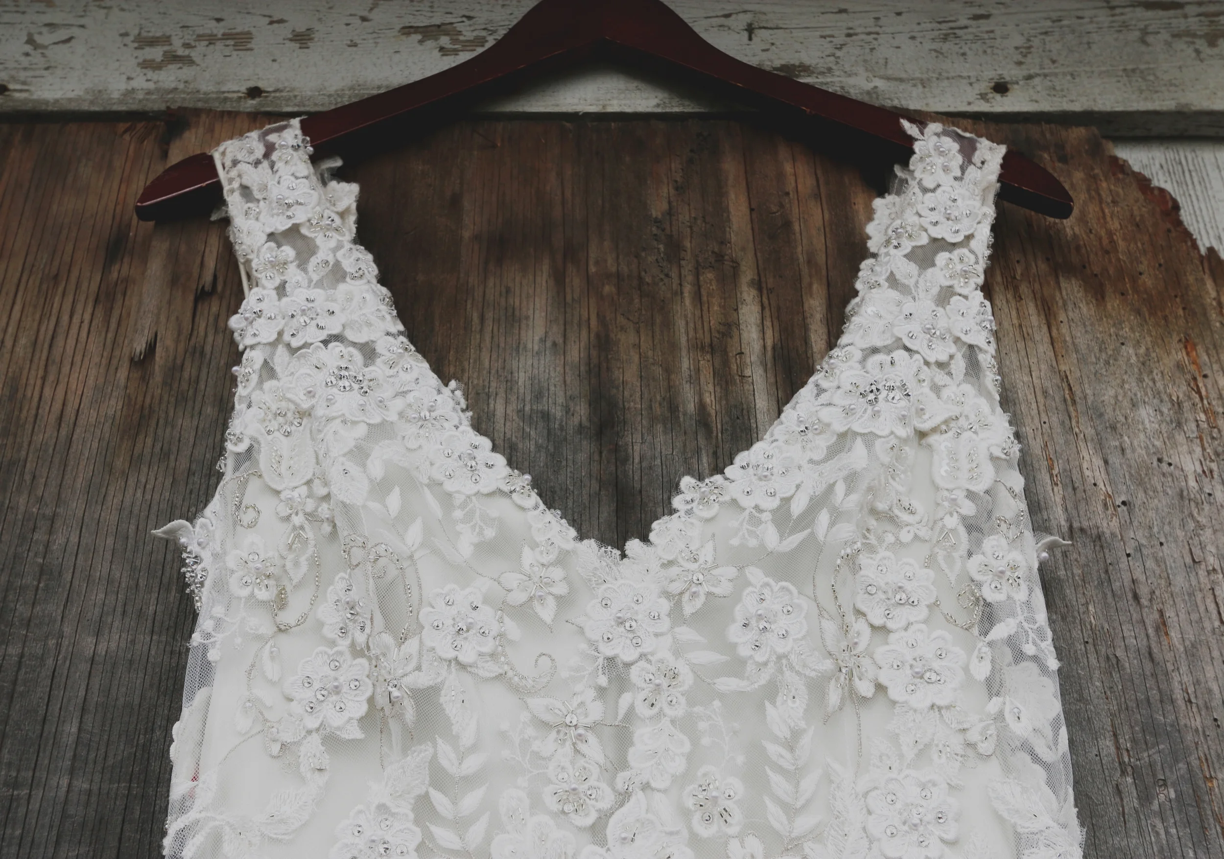 rustic wedding gown