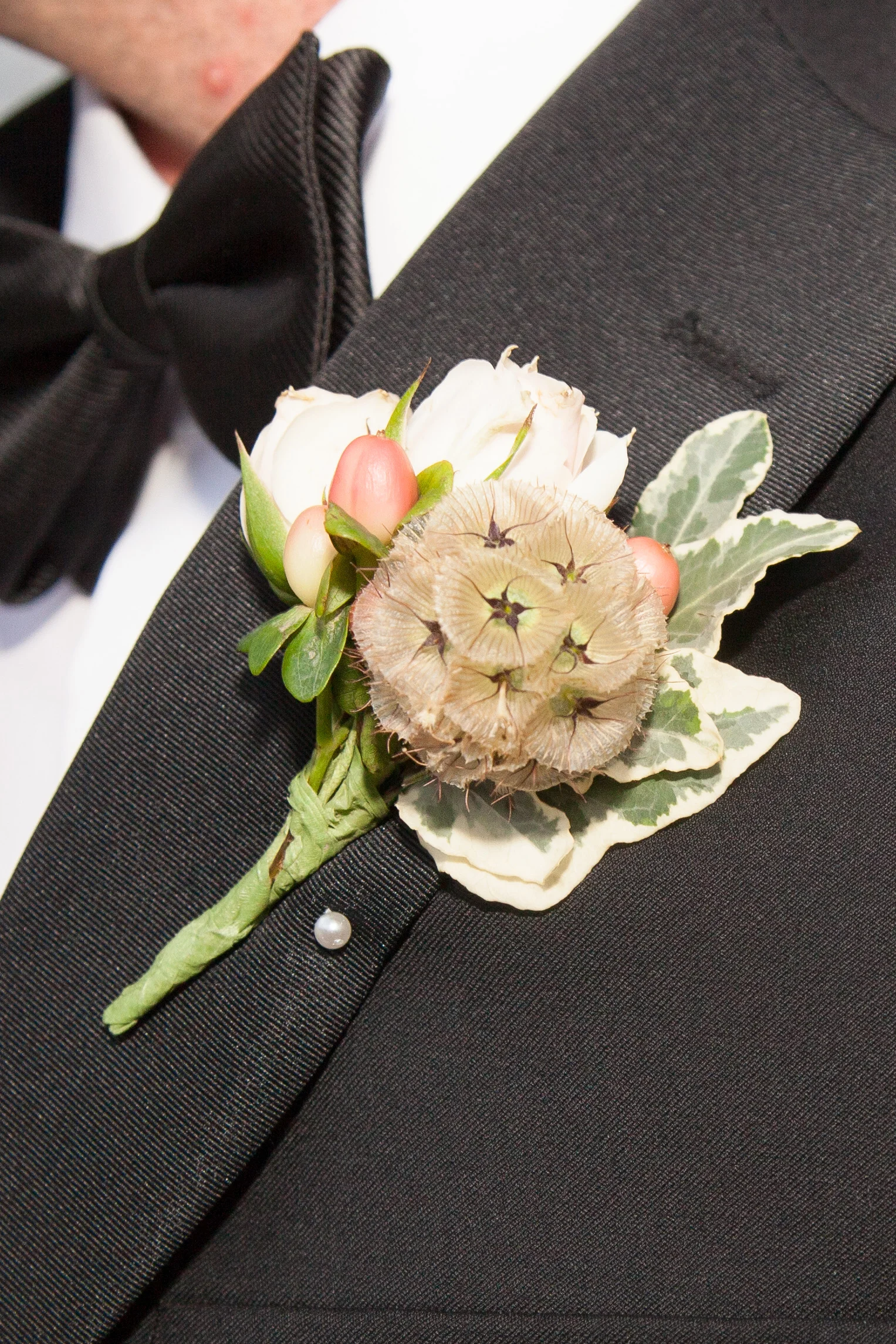 vintage inspired wedding boutonniere
