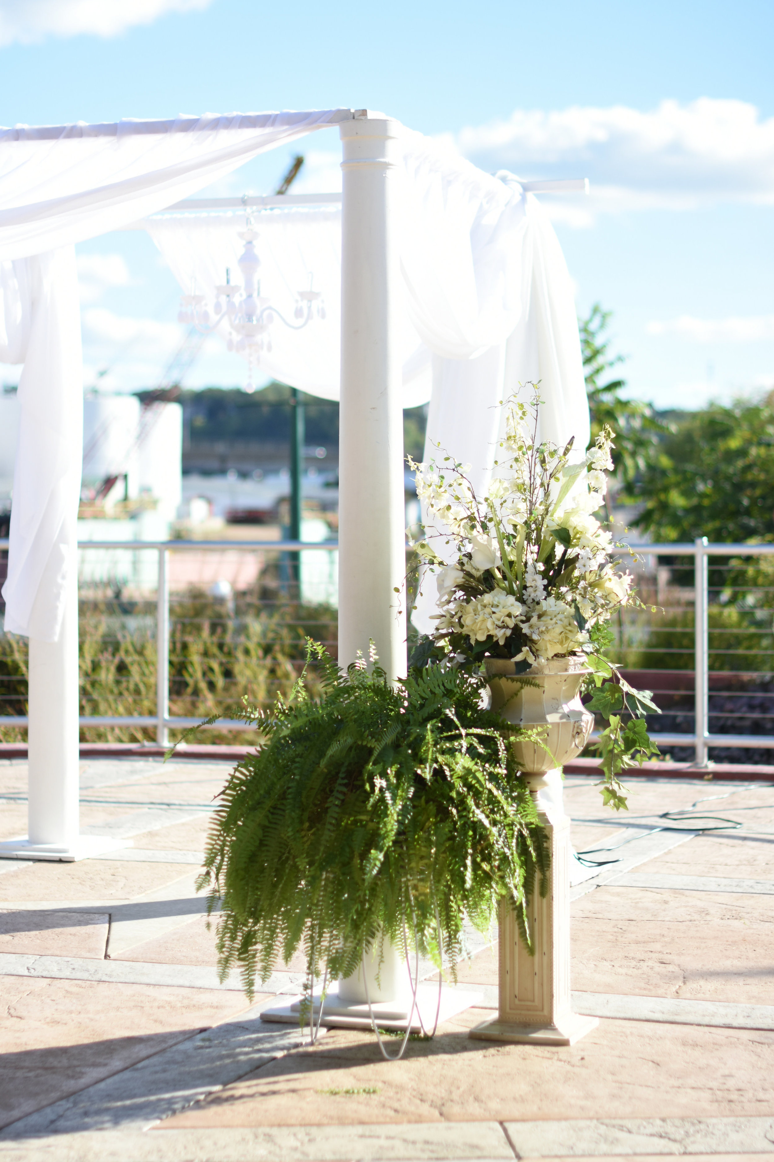 simple white wedding chuppah // macy marie photography wedding