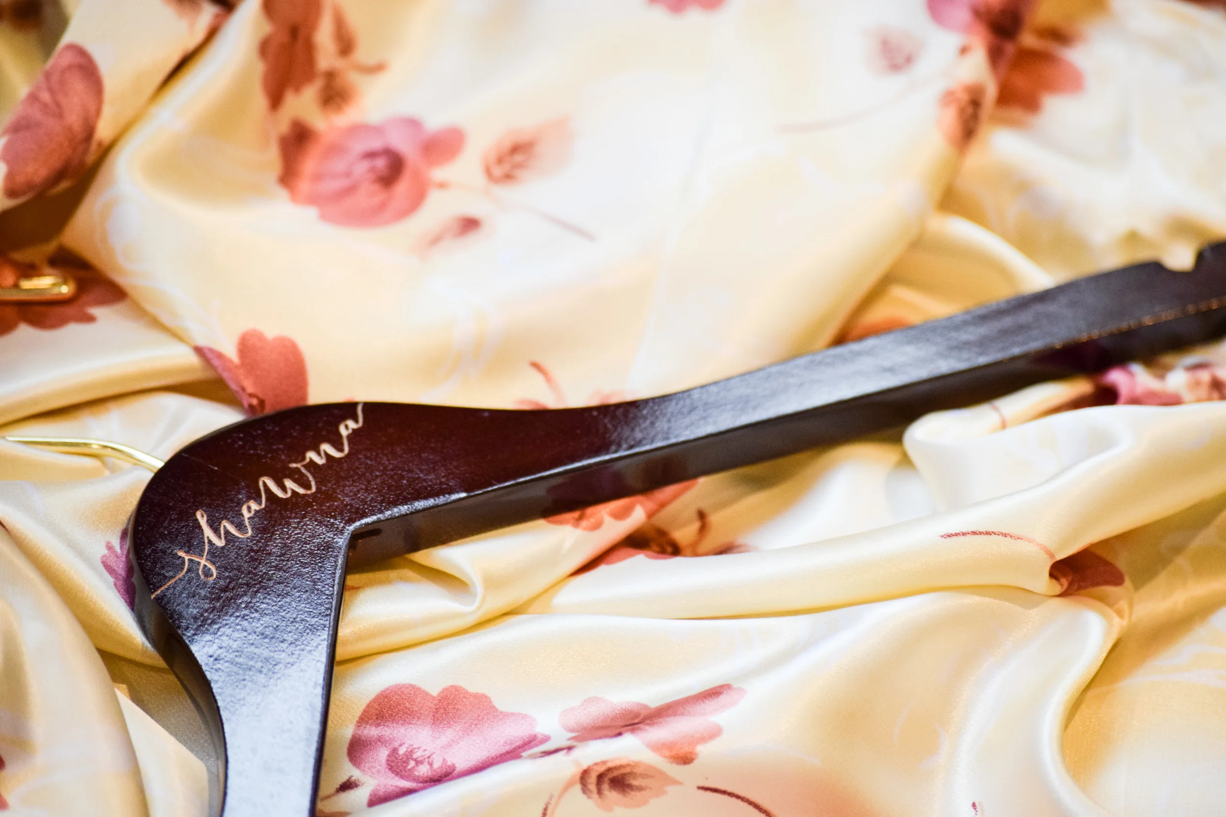 Wooden Engraved Bridesmaid Hangers by Black Label Decor