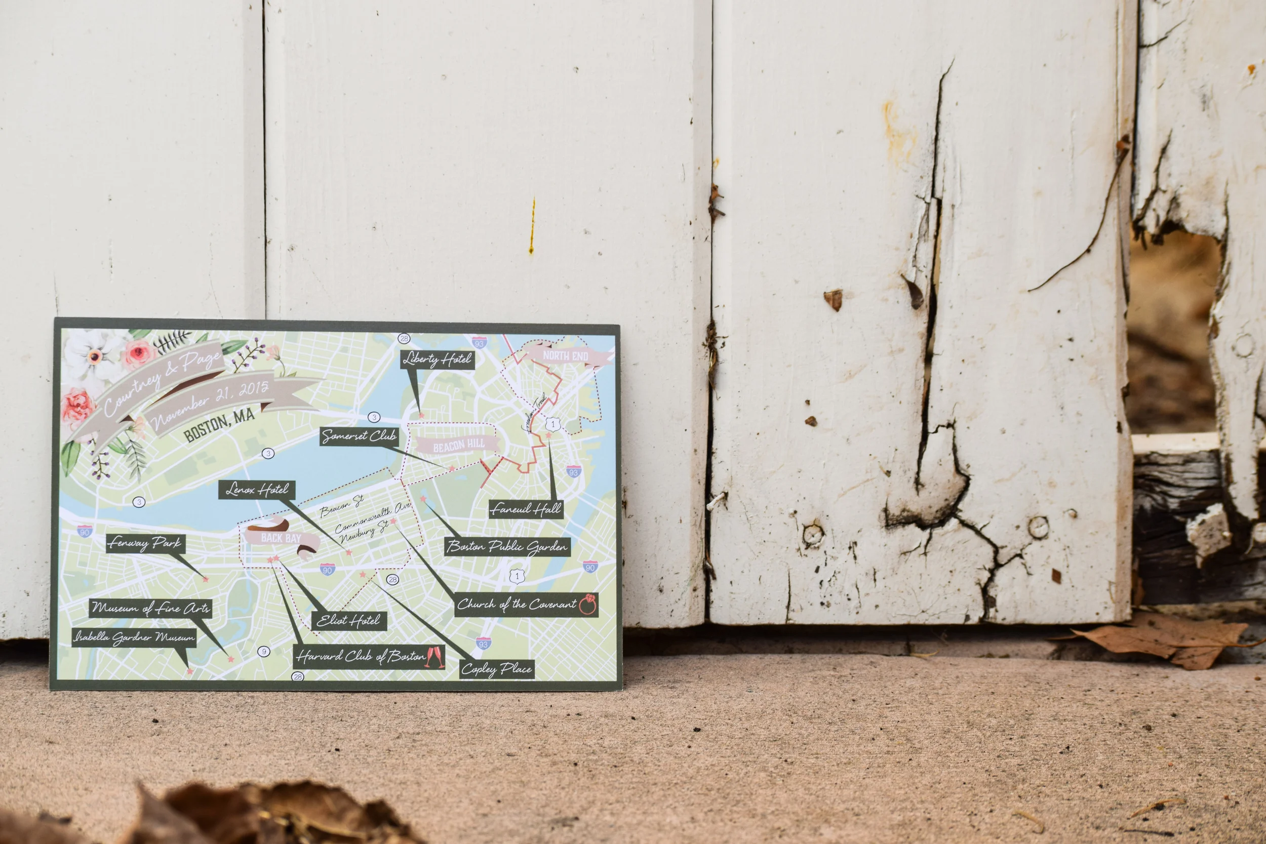 Custom Wedding Invitation Maps by Feathered Heart Prints