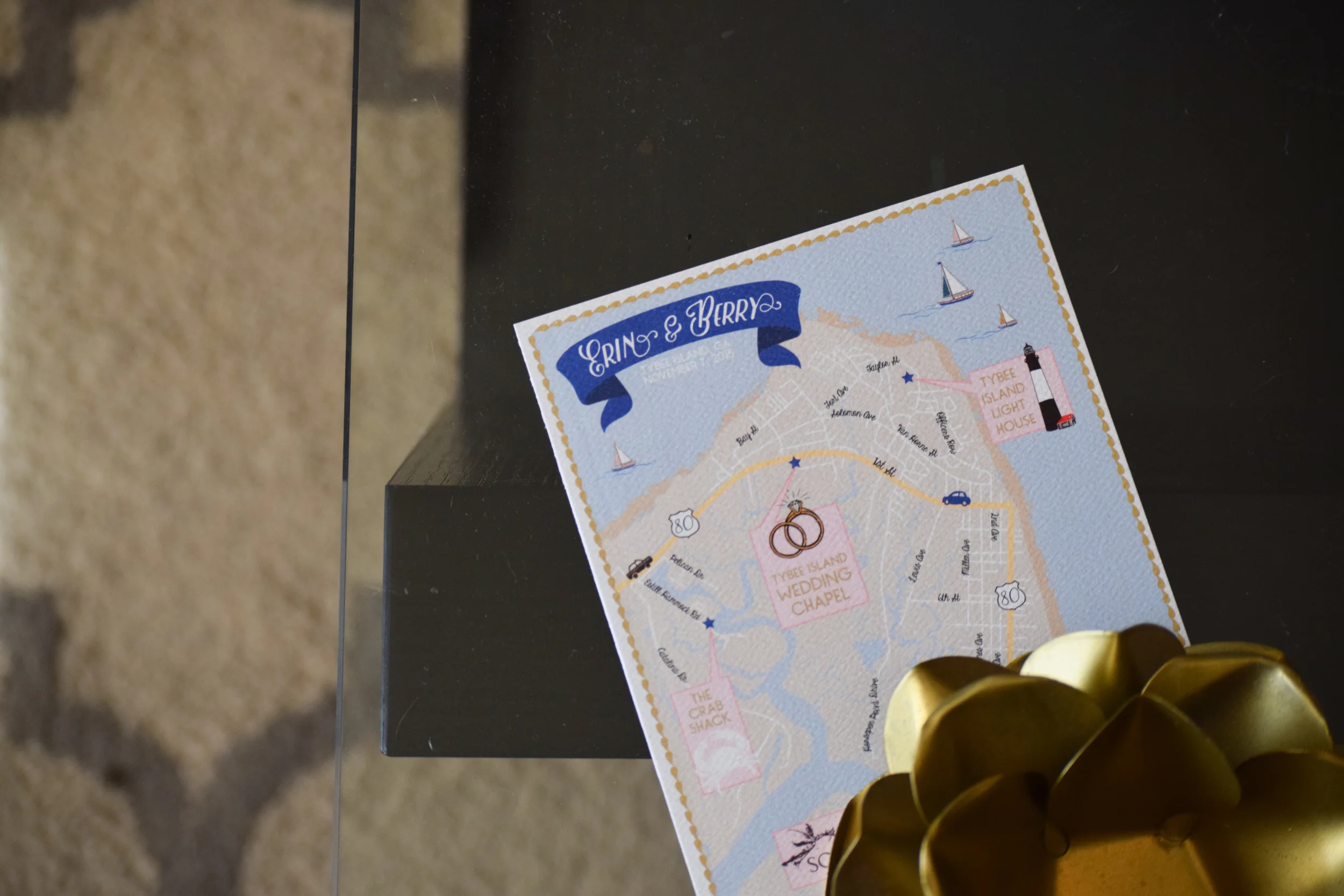Custom Wedding Invitation Maps by Feathered Heart Prints