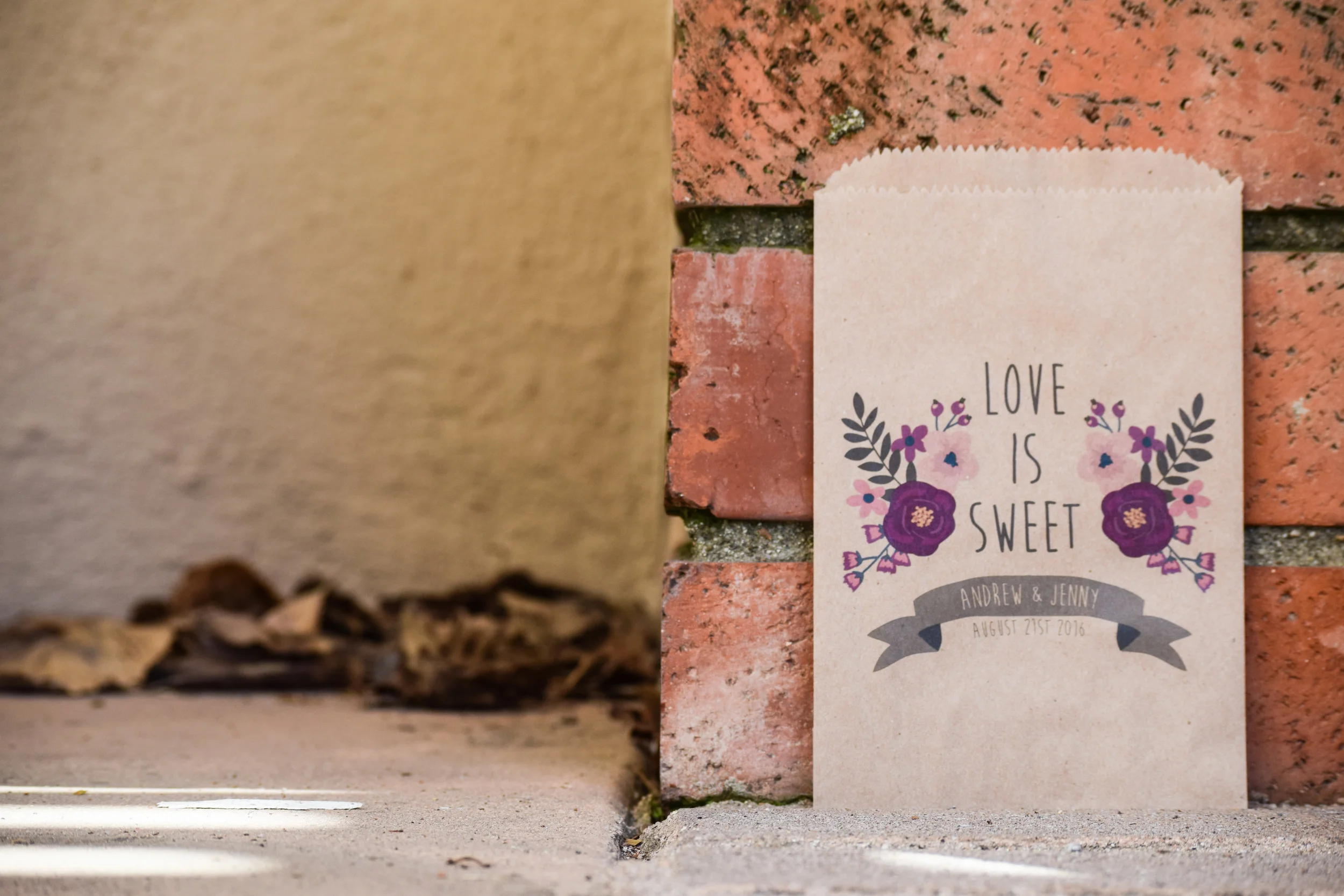 Love Is Sweet Custom Wedding Favor Bags by Creative Party Design