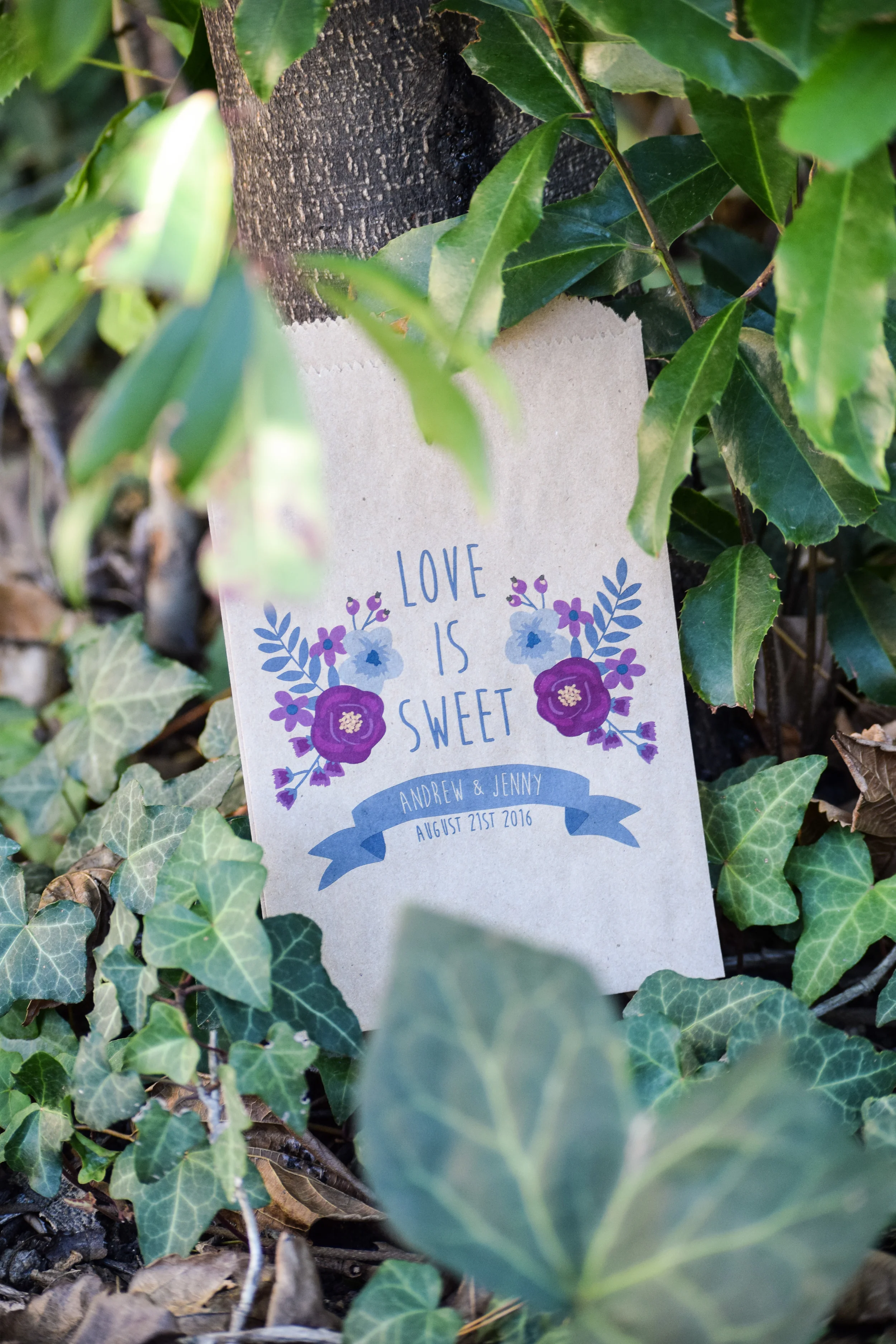 Love Is Sweet Custom Wedding Favor Bags by Creative Party Design