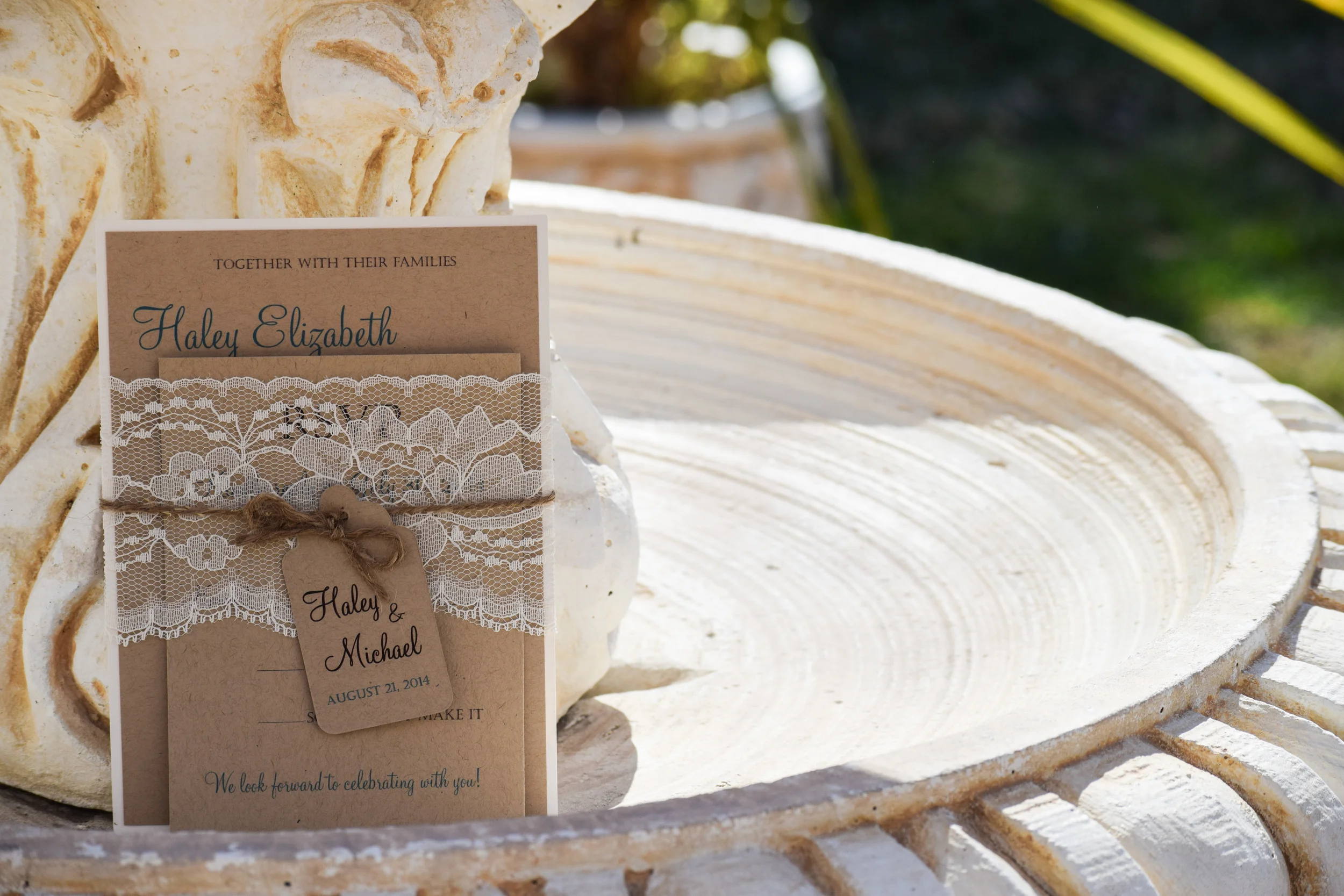 Rustic Lace Wedding Invitations by Love of Creating