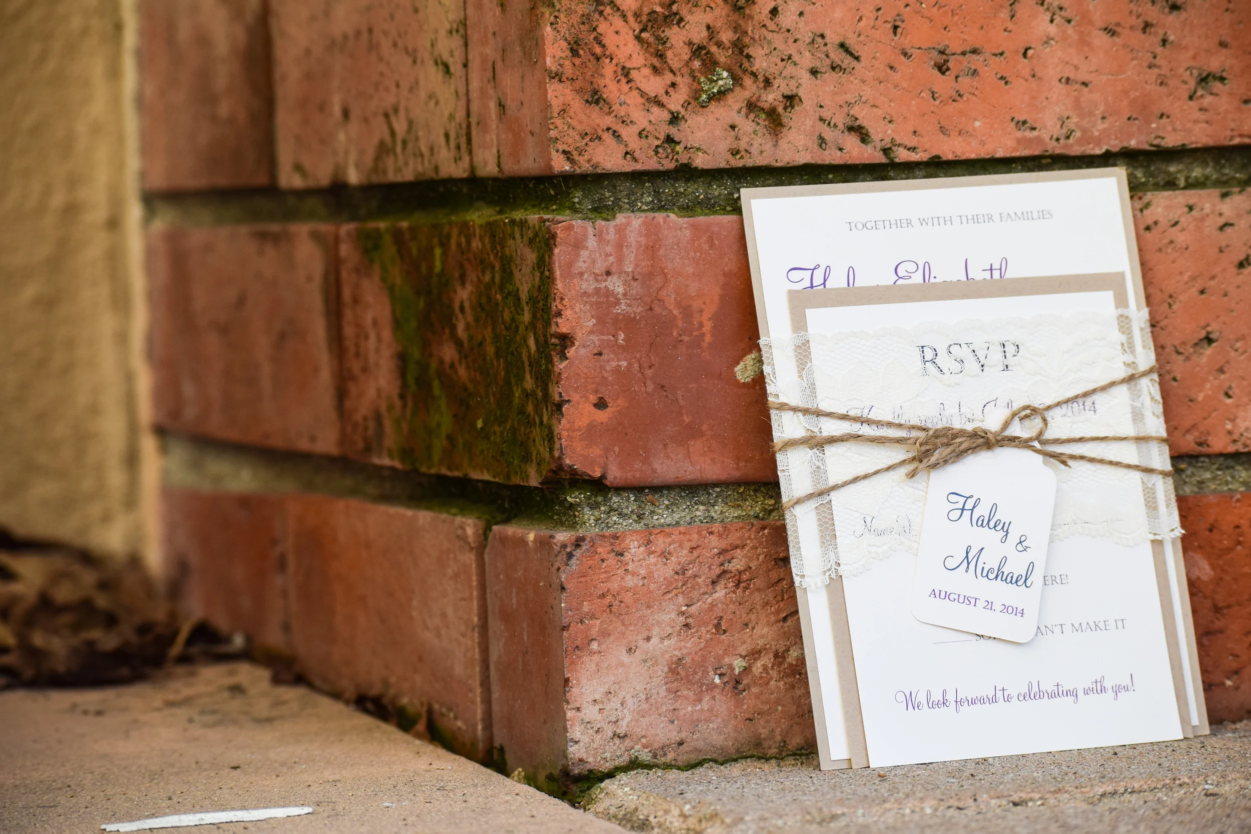 Rustic Lace Wedding Invitations by Love of Creating