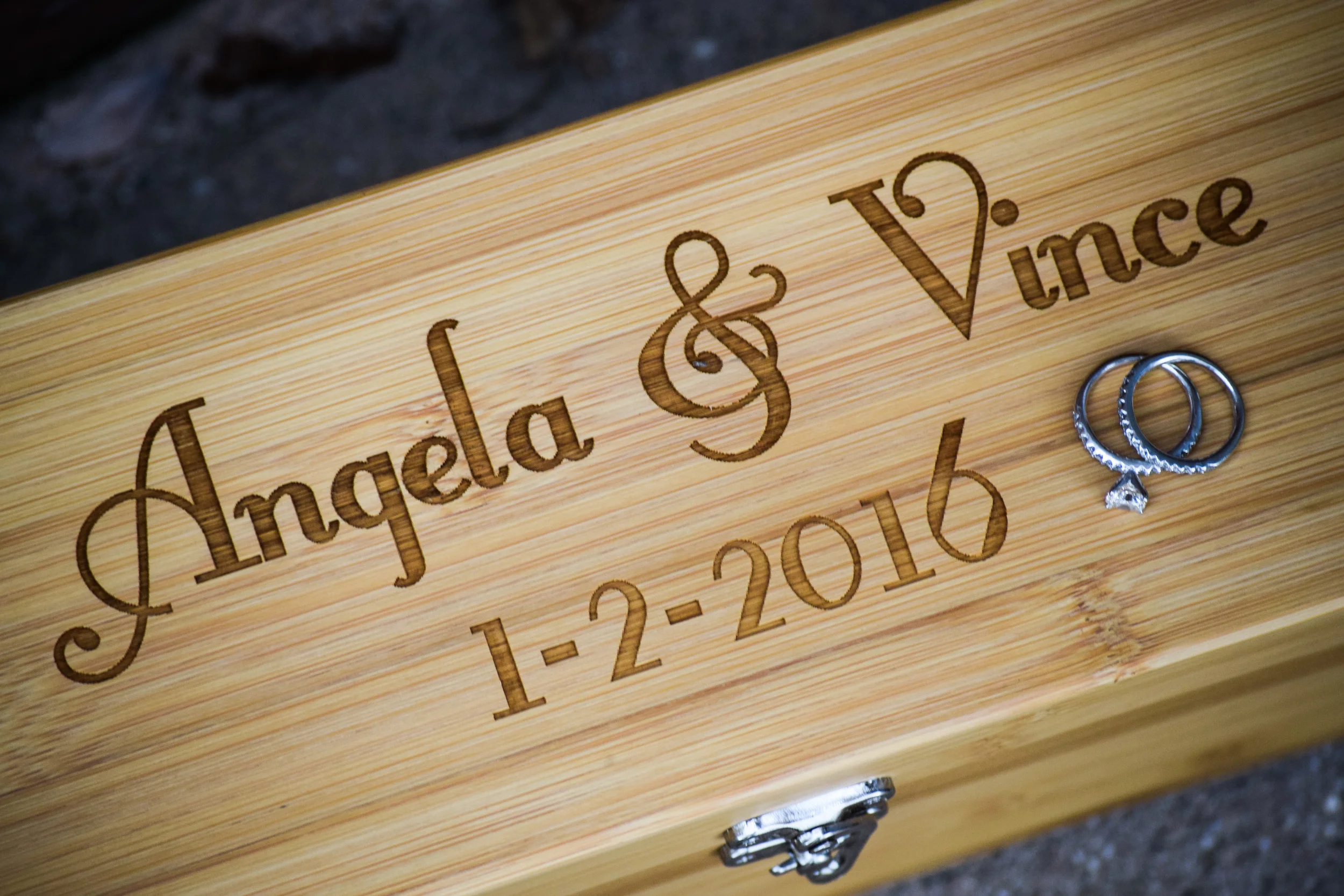 Personalized Wooden Wedding Ceremony Wine Box by Blue Fire Engraving