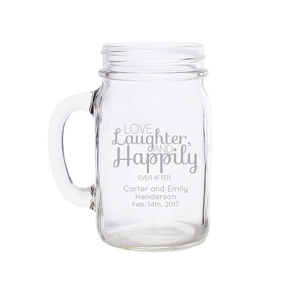 unique wedding favor ideas - custom mason jar mugs wedding favors