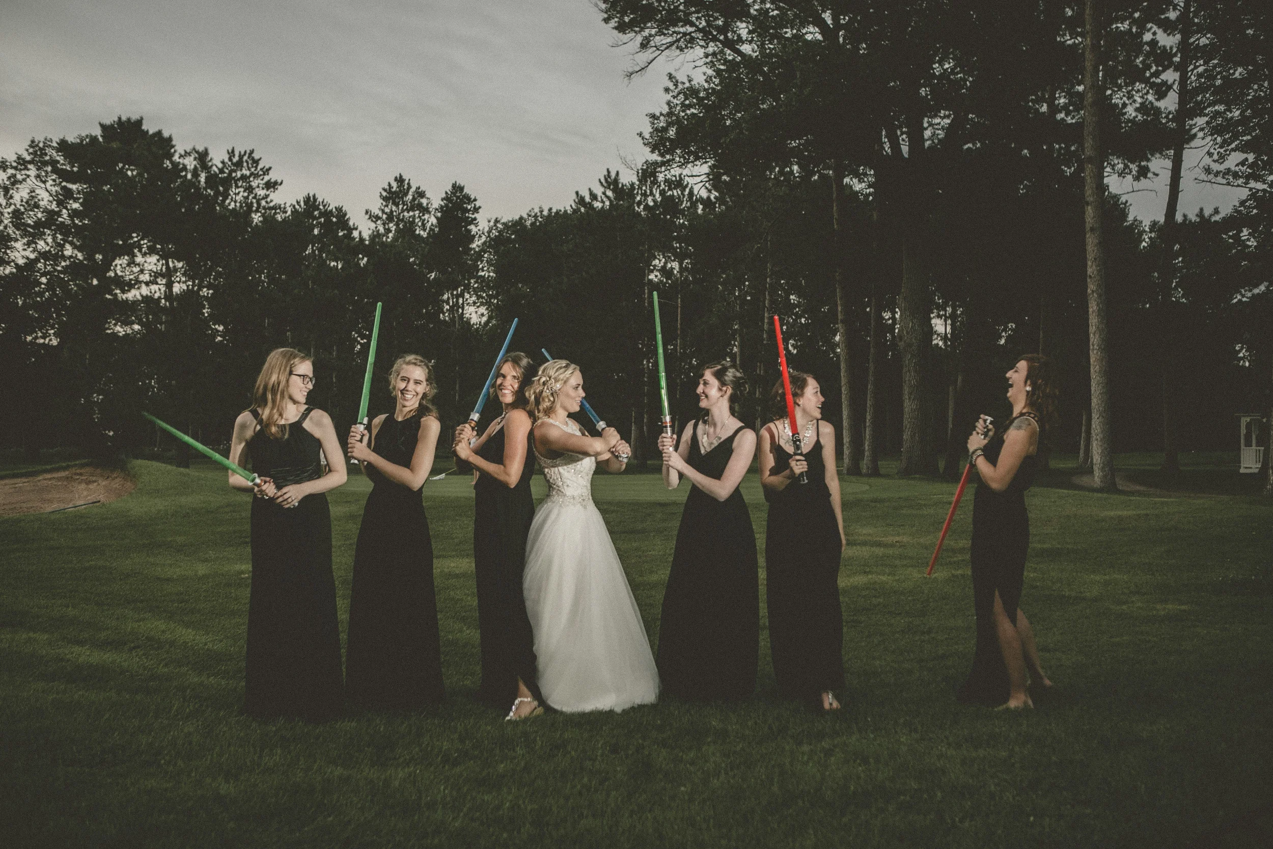 a classic Wisconsin backyard wedding - star wars wedding
