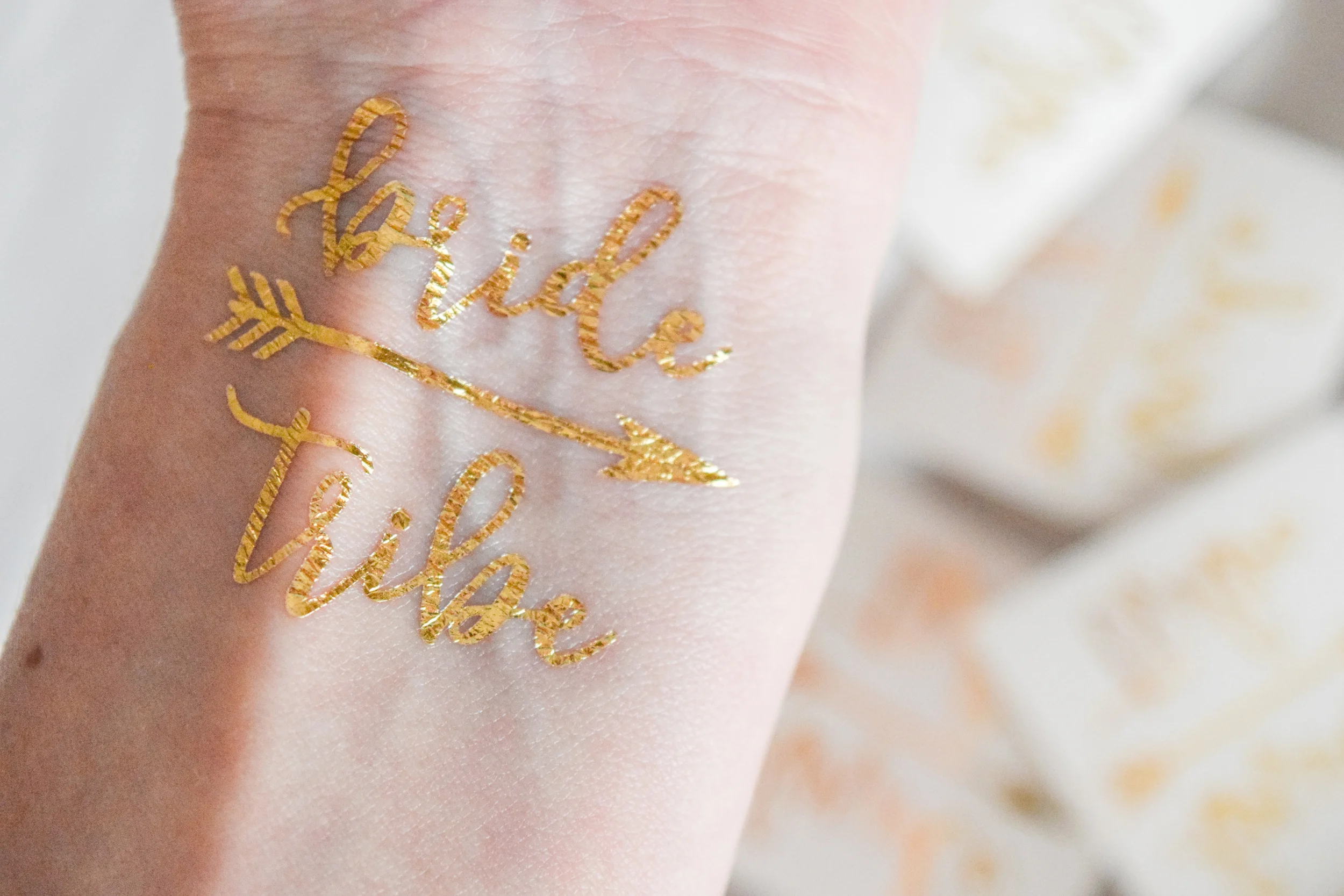 bachelorette party gold tattoos - bride tribe tattoos