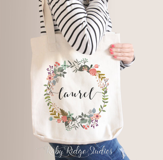 Floral Wreath Tote