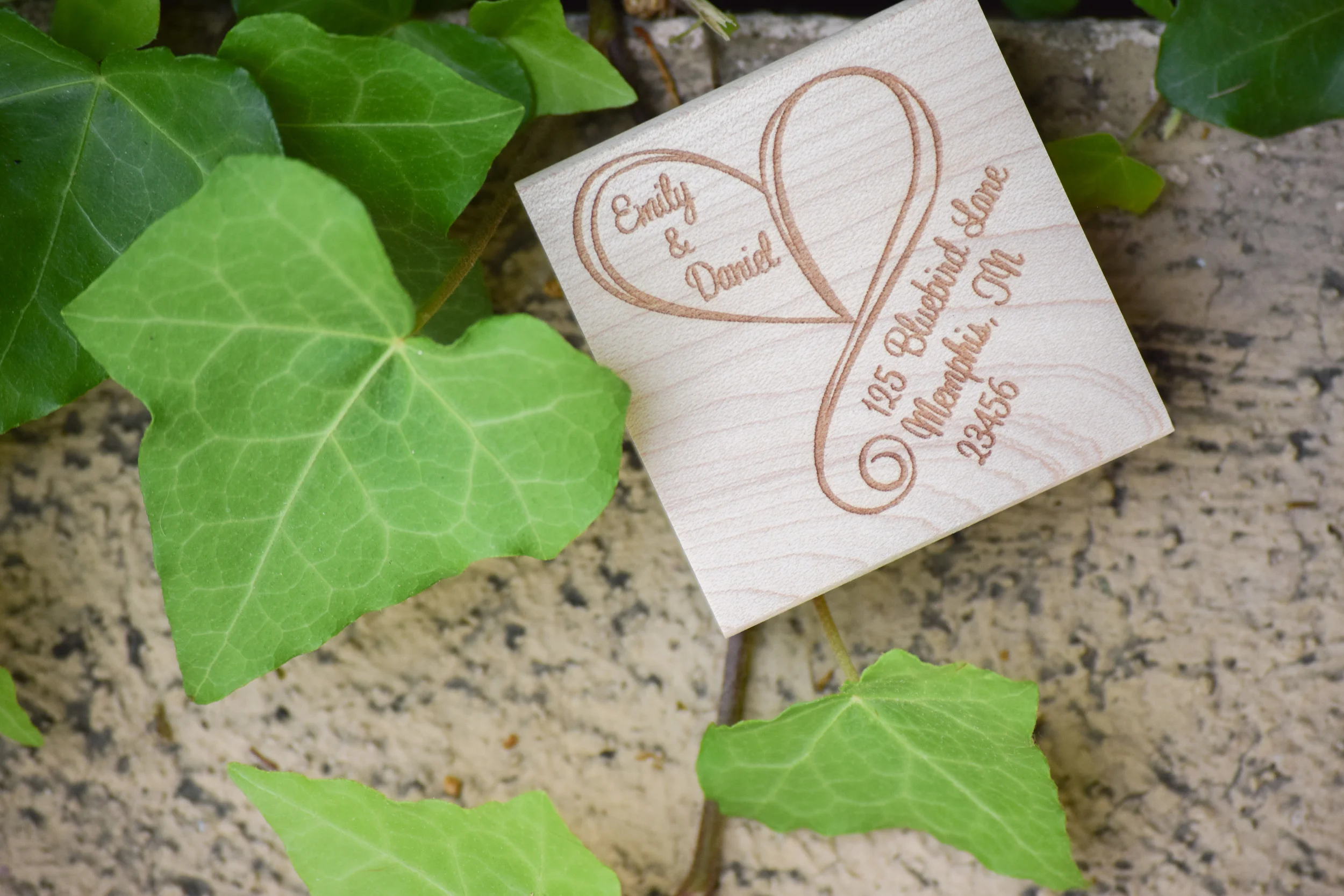 Custom Wedding Invitation Address Stamp by Purple Lemon Designs