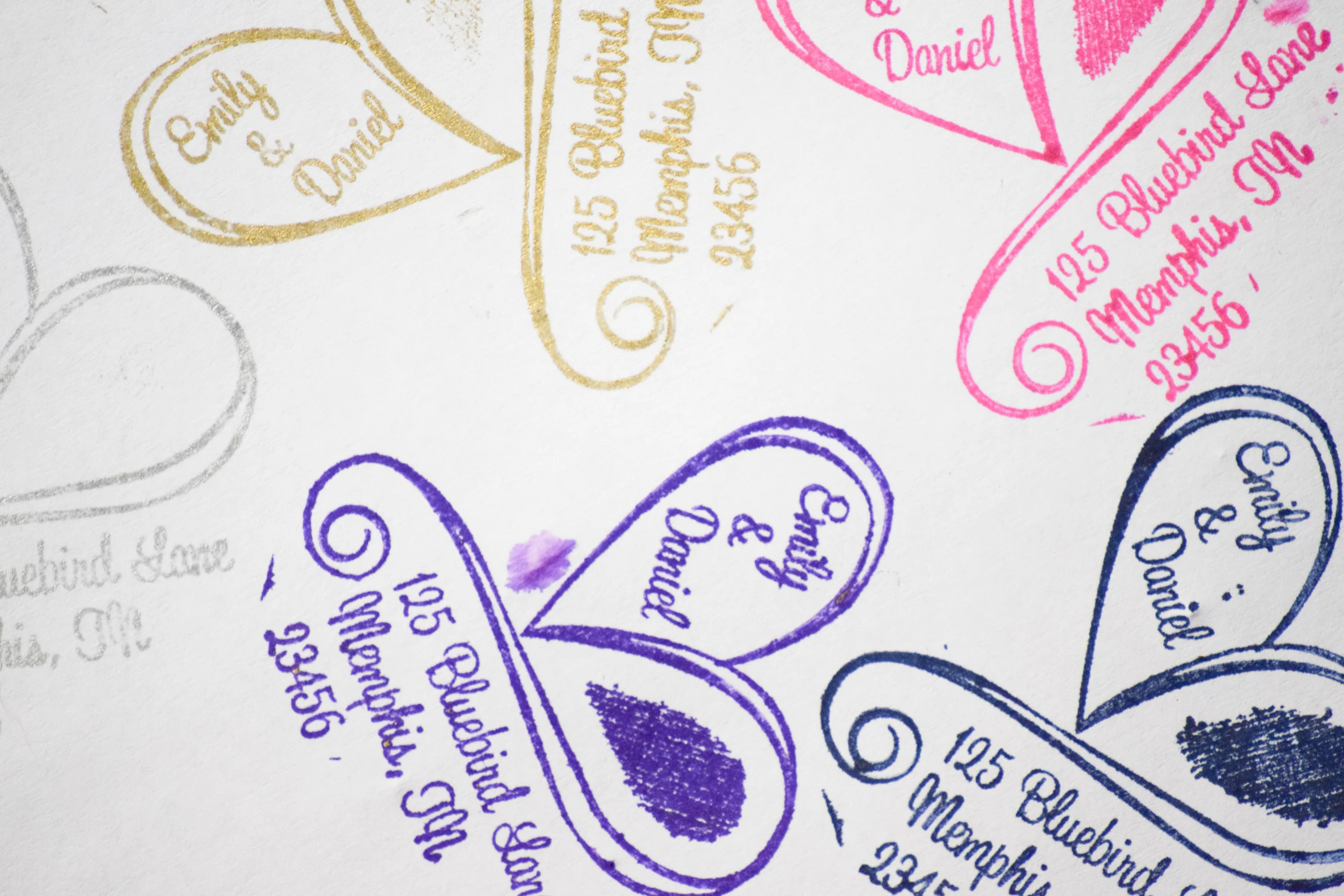 Custom Wedding Invitation Address Stamp by Purple Lemon Designs