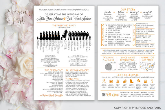 Silhouette Wedding Programs