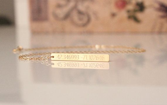 Latitude-Longitude Bar Necklace