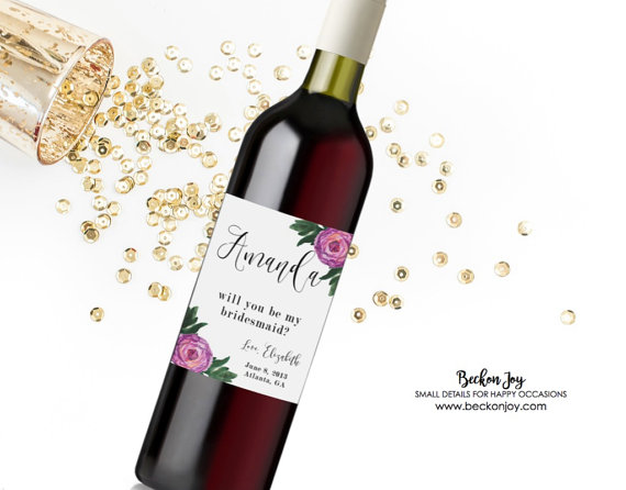 Bridesmaid Proposal Wine Labels