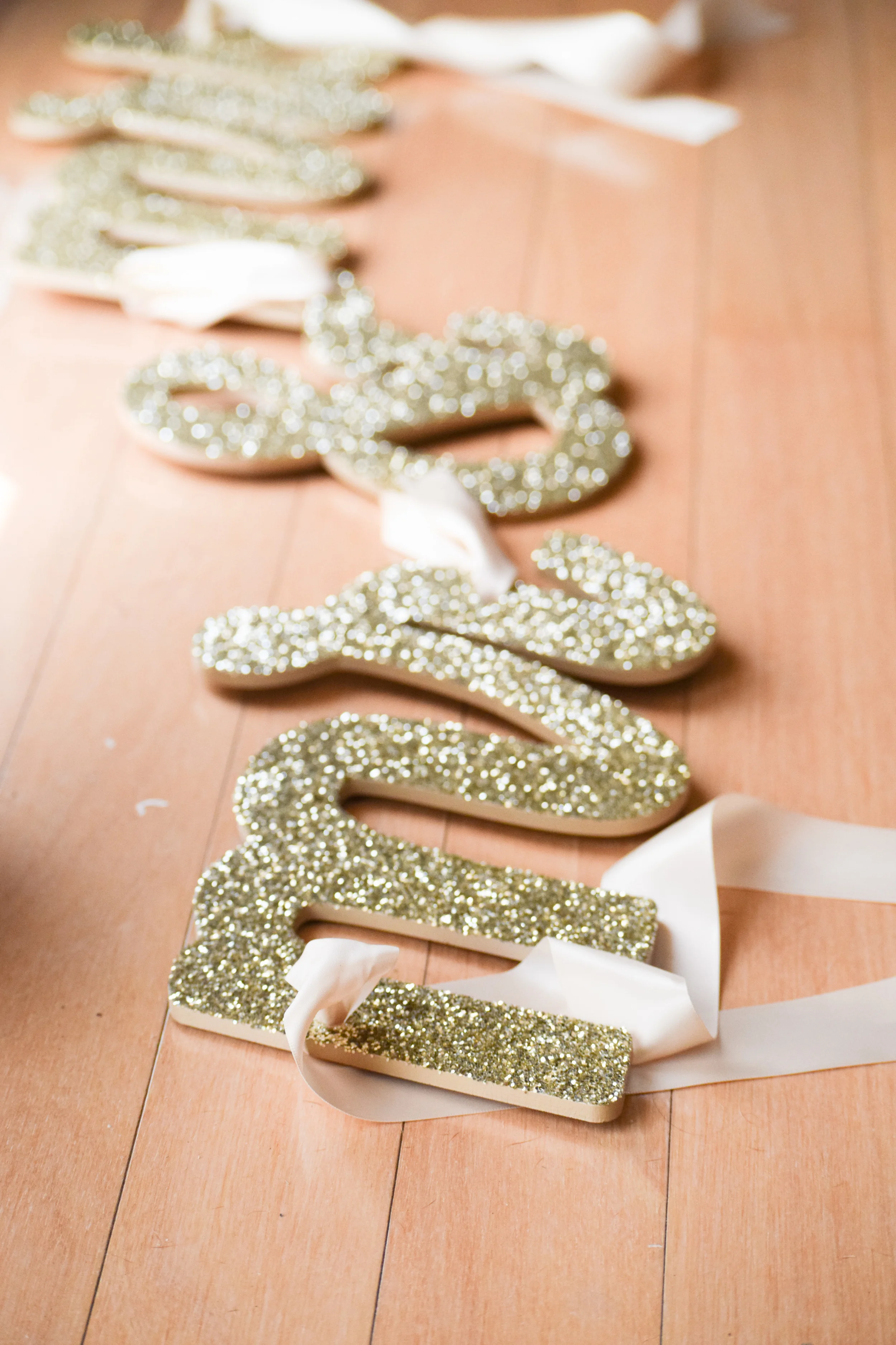 Gold Glitter Mr. and Mrs. Wedding Sign by Z Create Design