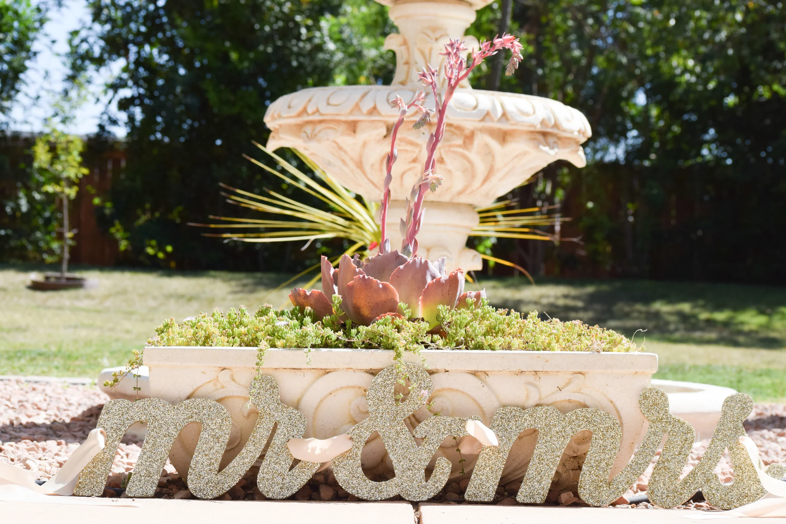 Gold Glitter Mr. and Mrs. Wedding Sign by Z Create Design