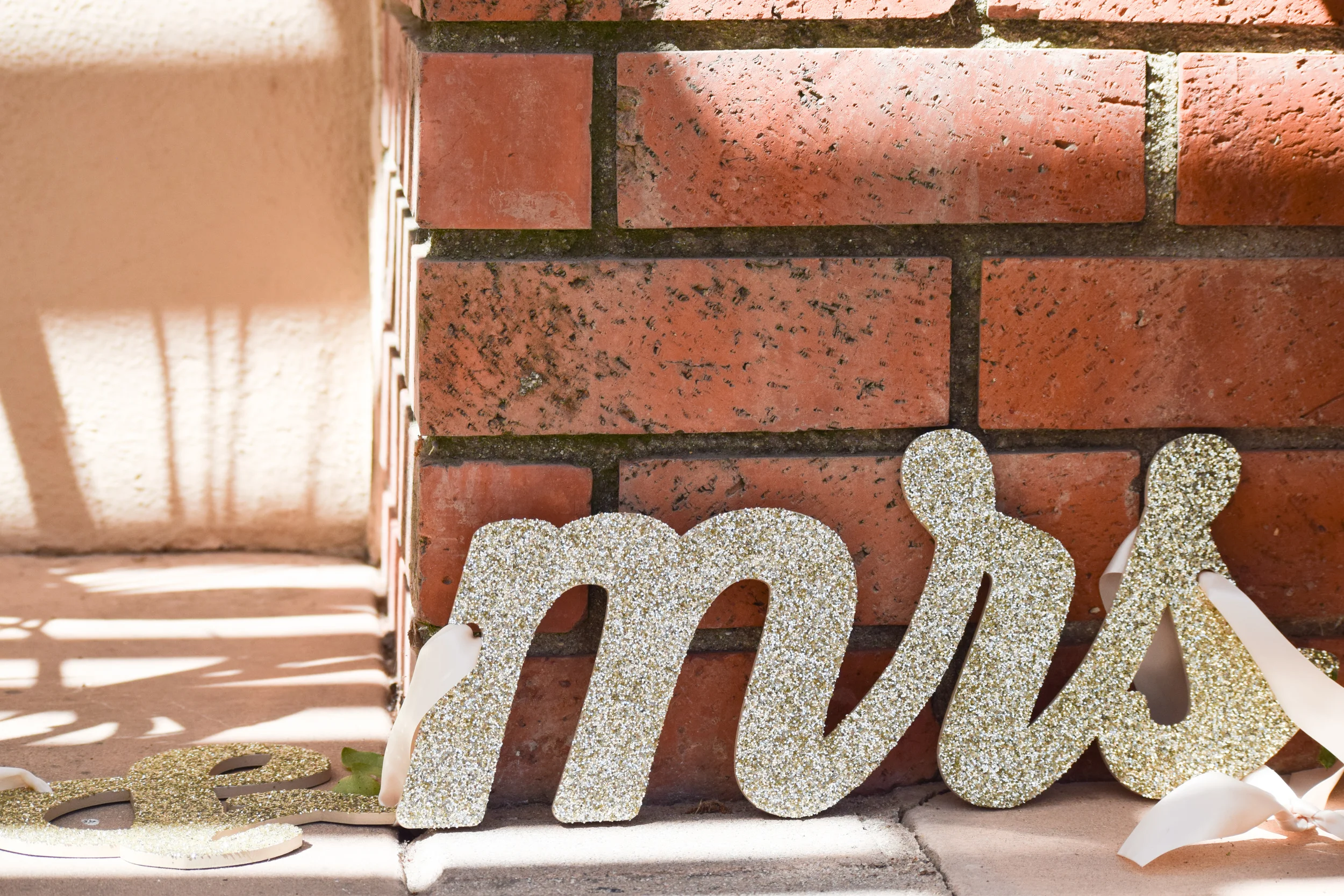 Gold Glitter Mr. and Mrs. Wedding Sign by Z Create Design