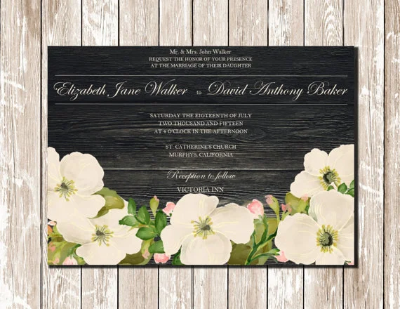 Floral Print Wedding Invitations