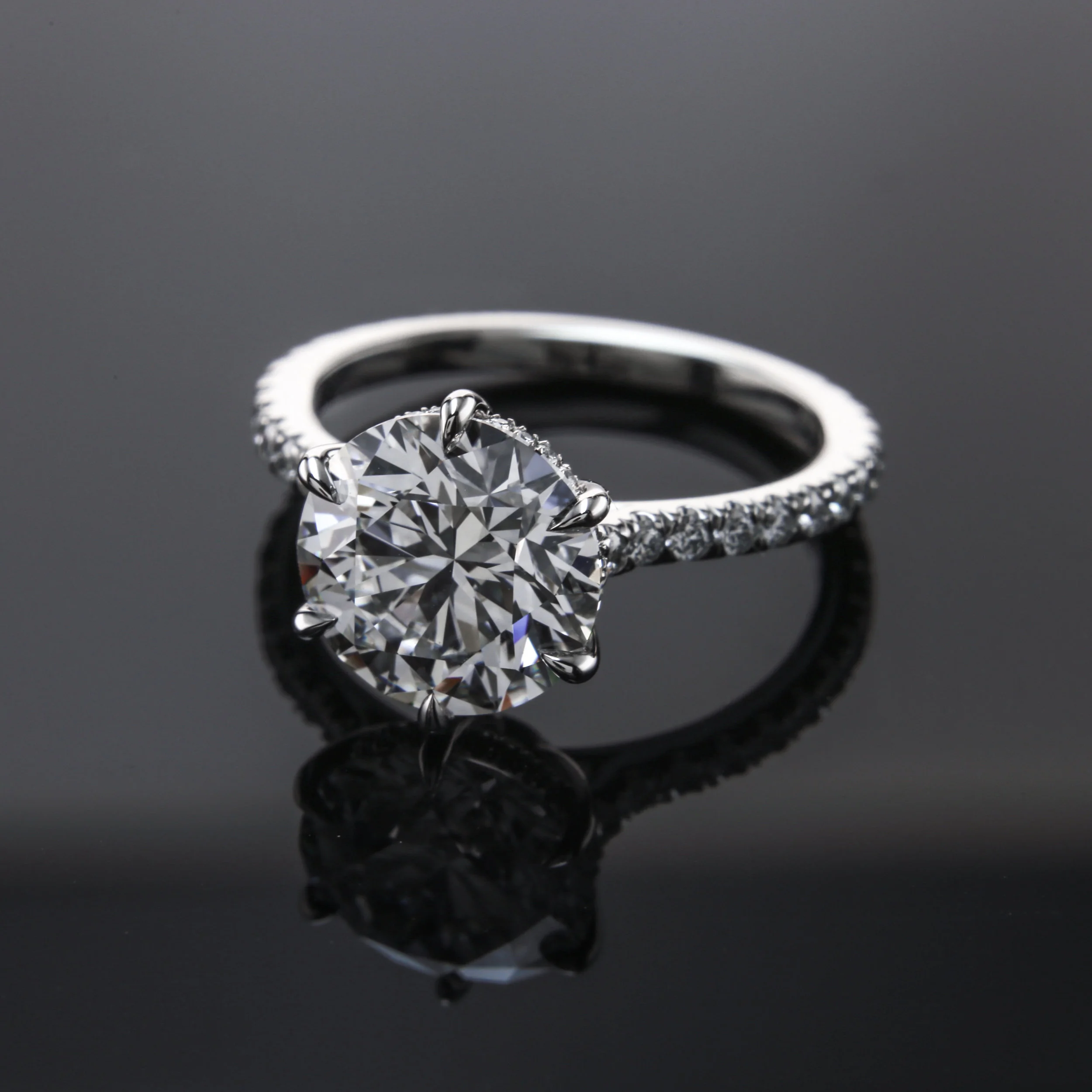Solitaire Engagement Ring - 2017 Engagement Ring Trends featuring Black by Brian Gavin