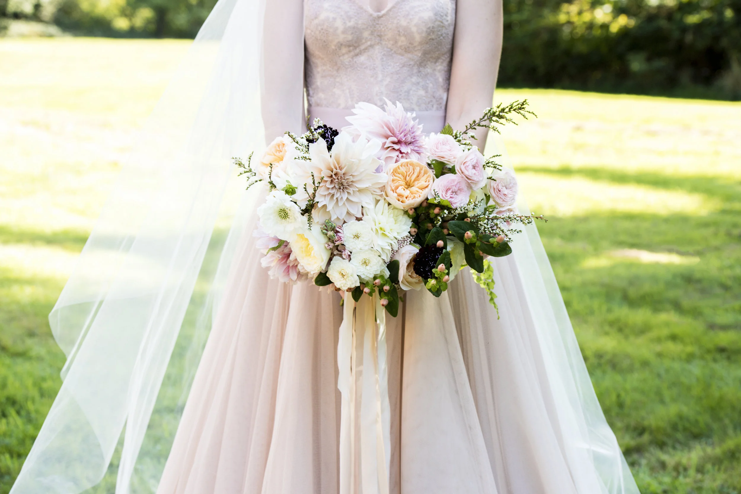 Soft Blue + Blush Forest Wedding