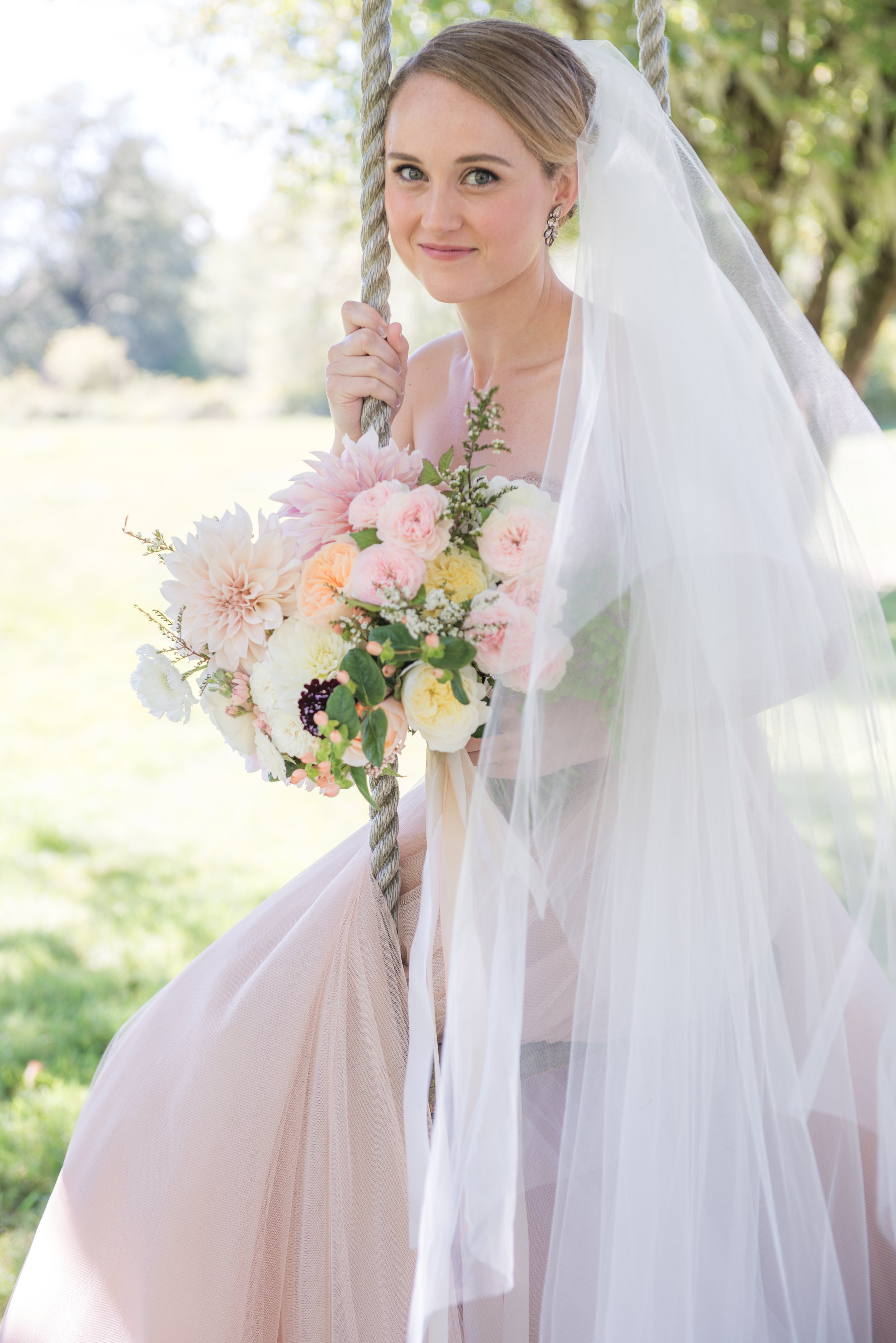 Soft Blue + Blush Forest Wedding