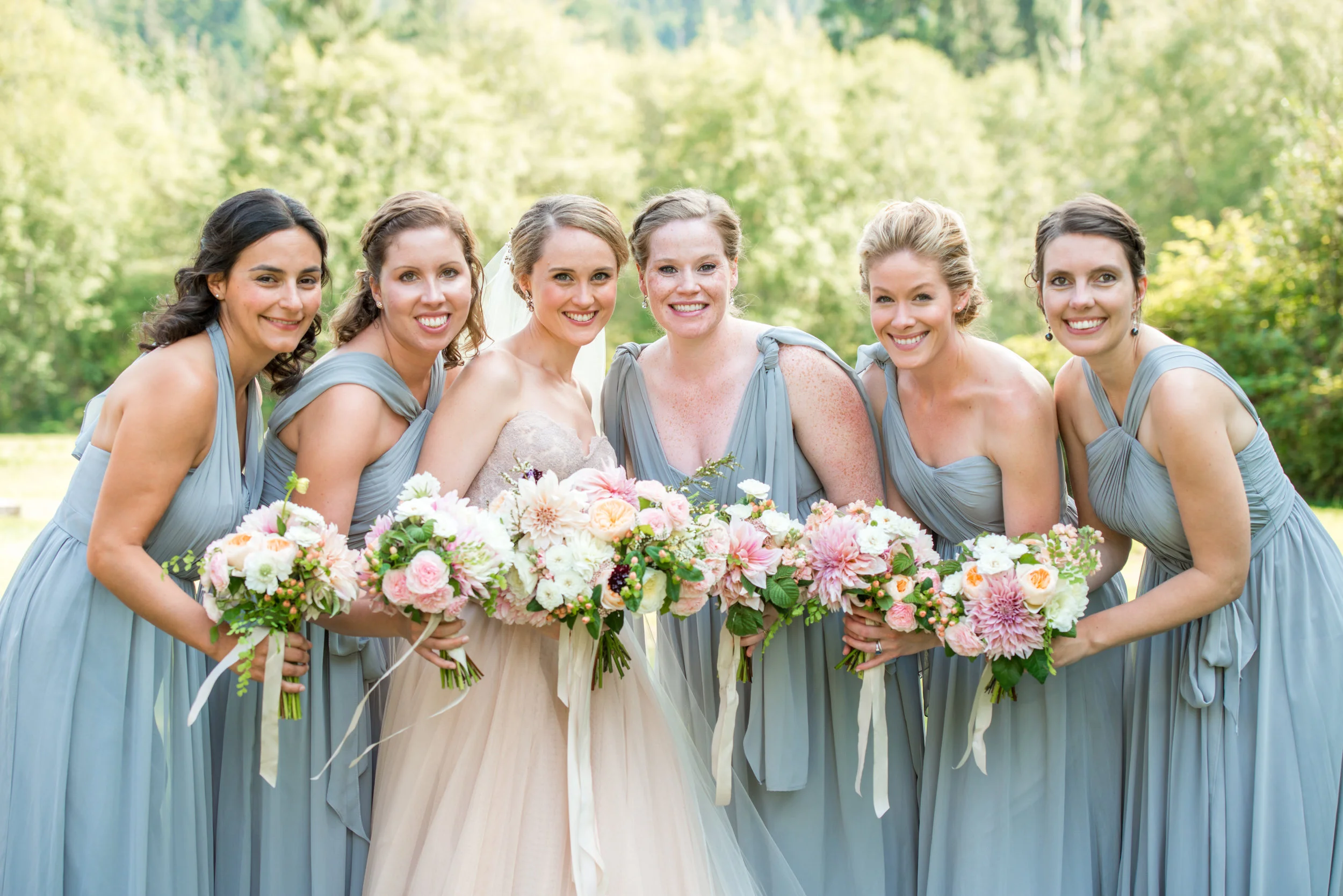 Soft Blue + Blush Forest Wedding