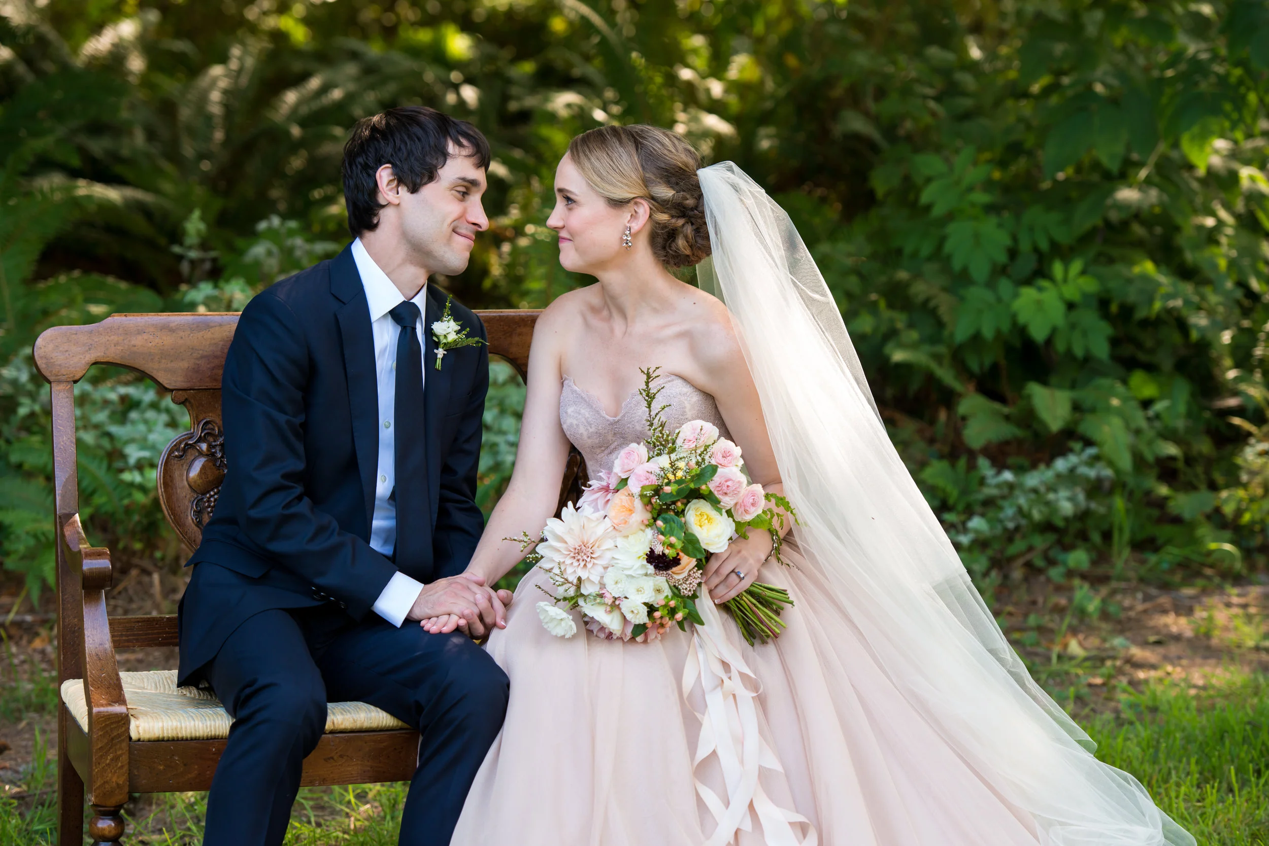 Soft Blue + Blush Forest Wedding