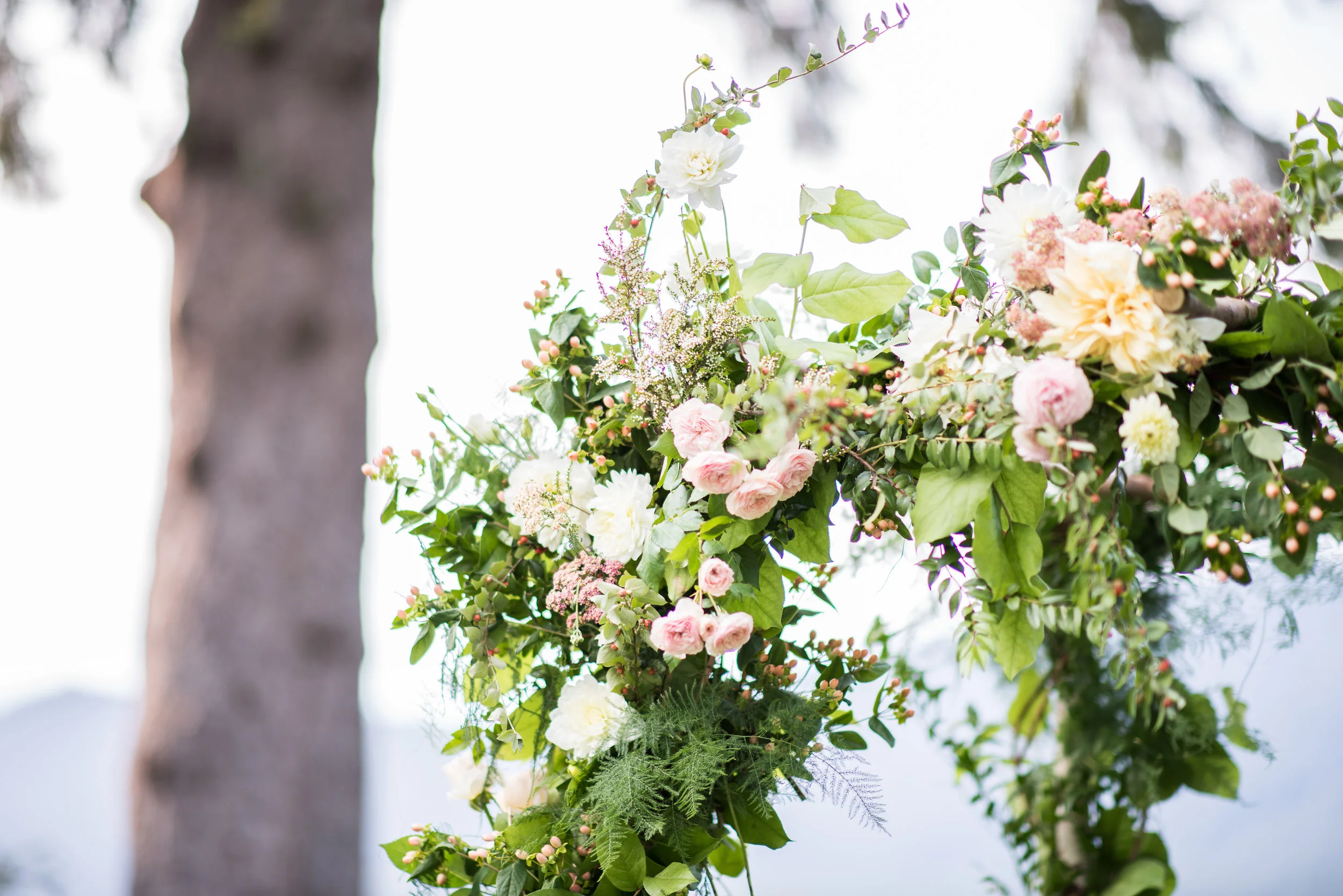 Soft Blue + Blush Forest Wedding