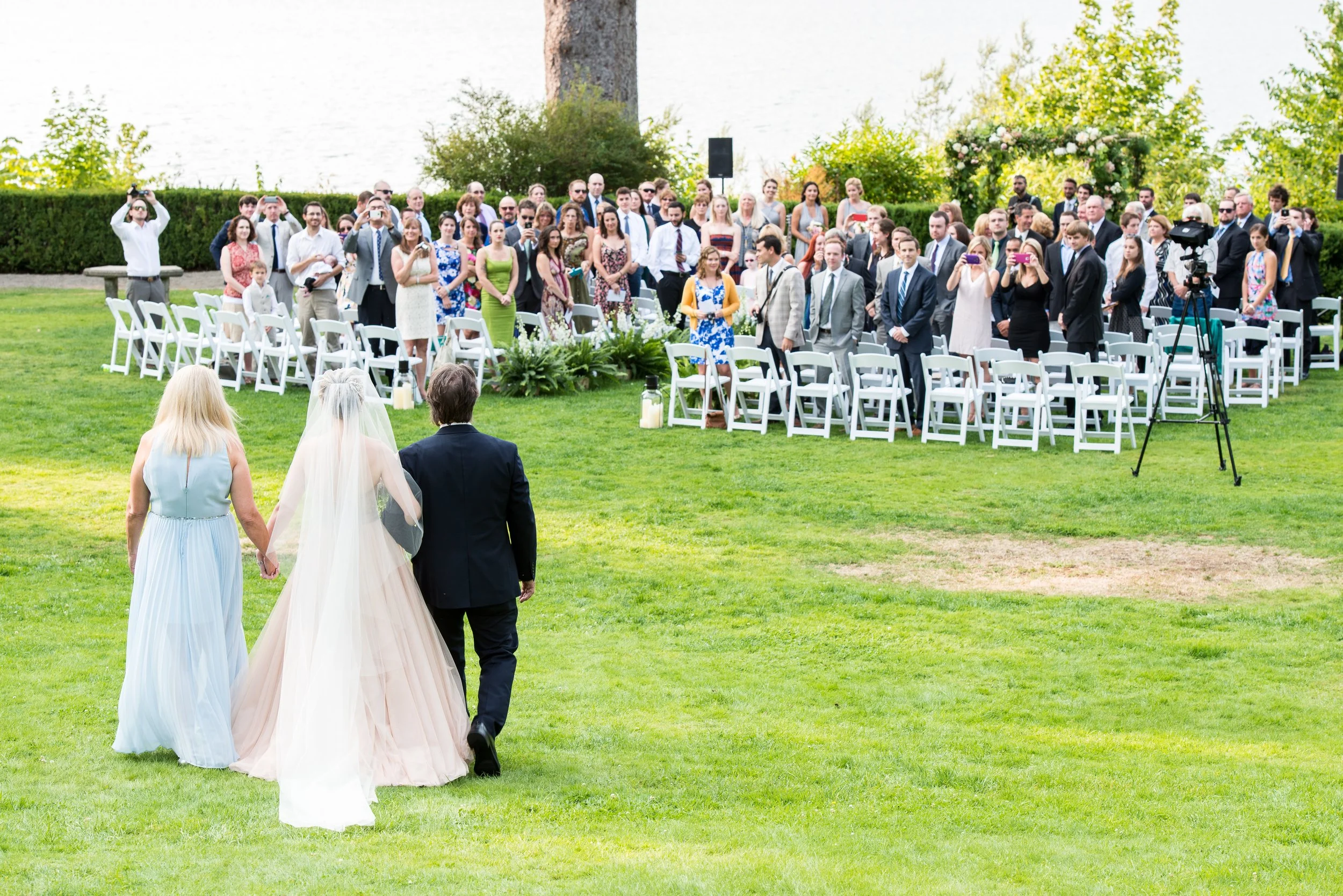 Soft Blue + Blush Forest Wedding