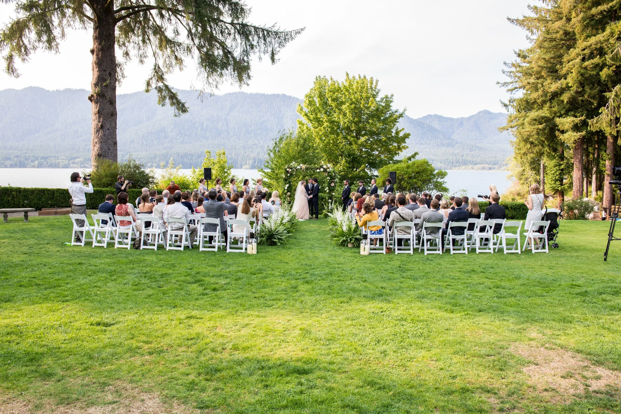 Soft Blue + Blush Forest Wedding