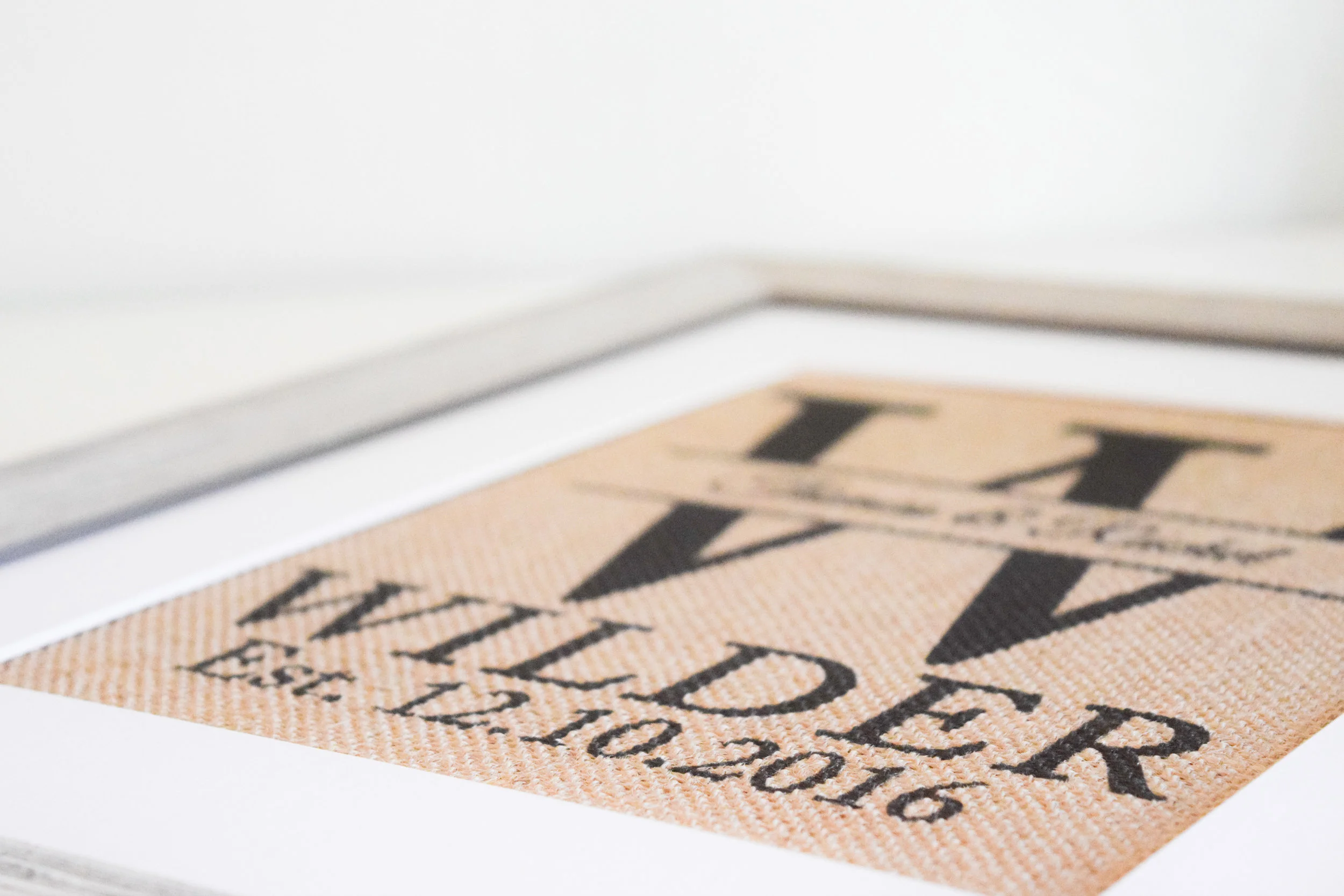 The Bridal Boutique | Burlap Monogrammed Wedding Gift by Knot & Nest