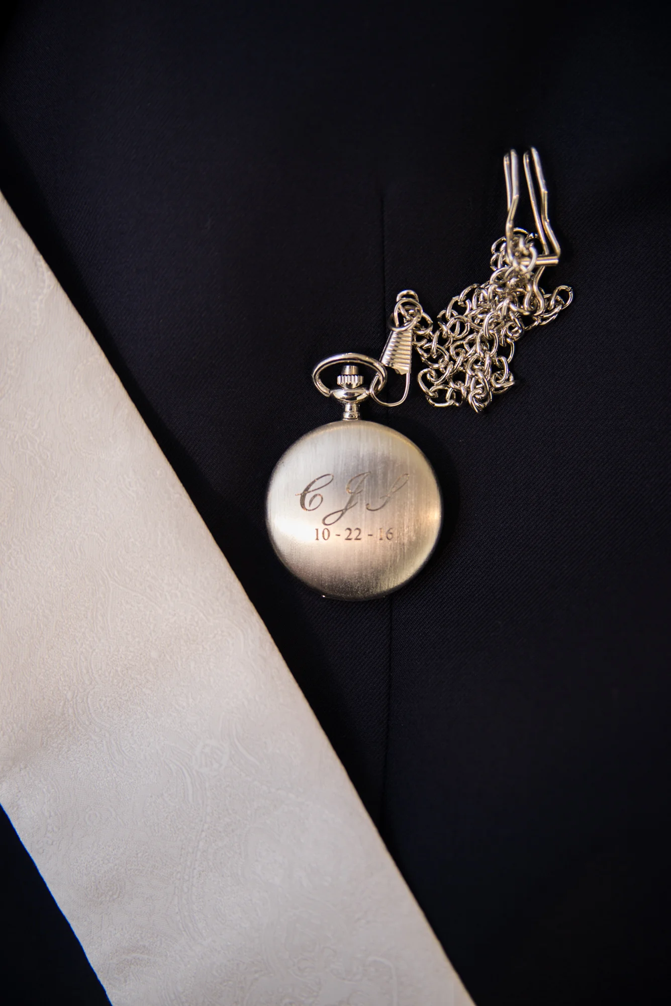 Groom's Gift - Engraved Pocket Watch - Travel Themed Wedding - Caitlin Gerres Photography